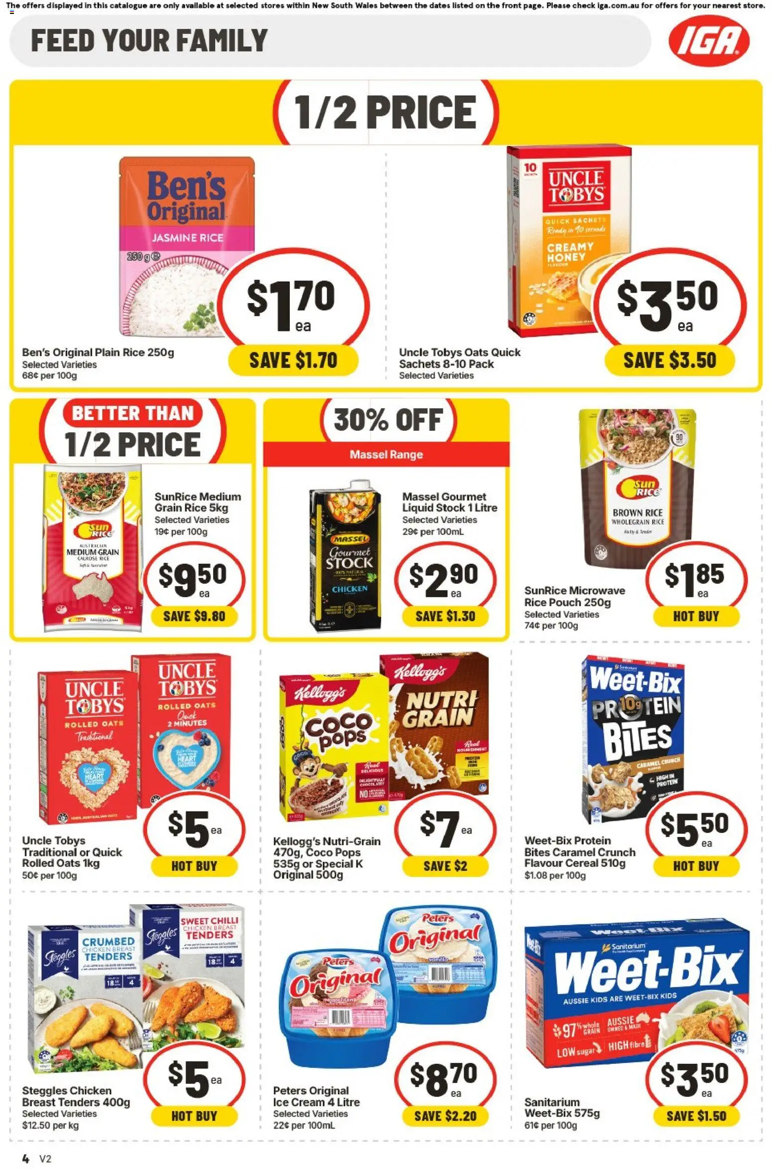 IGA catalogue - valid from 01/07/2026 | Page: 4 | Products: Cream, Ice cream, Sugar, Microwave