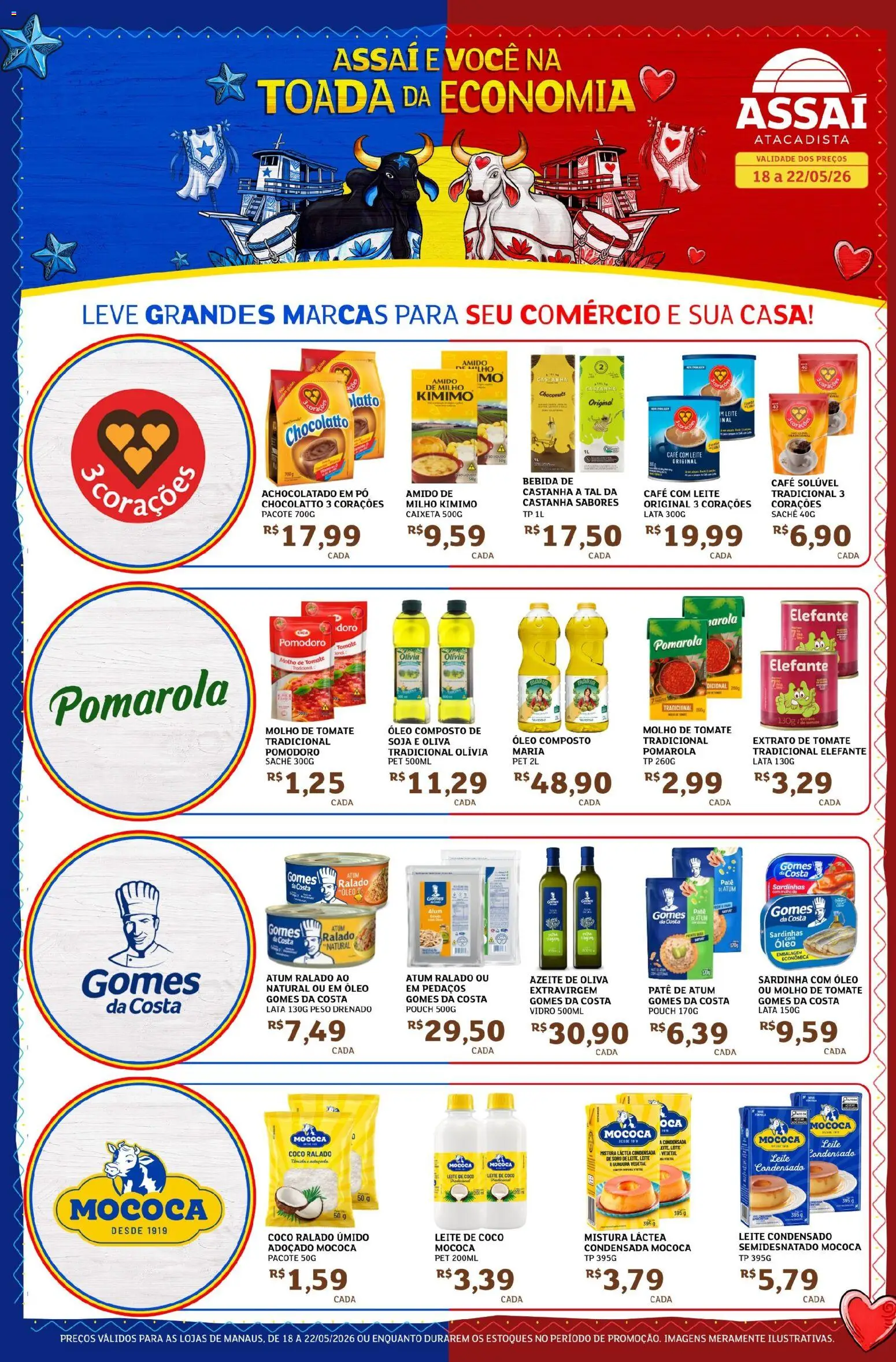 Assaí Atacadista Folheto - válido de 18.05.2026 | Página: 1 | Produtos: Pó, Amido de milho, Leite, Café