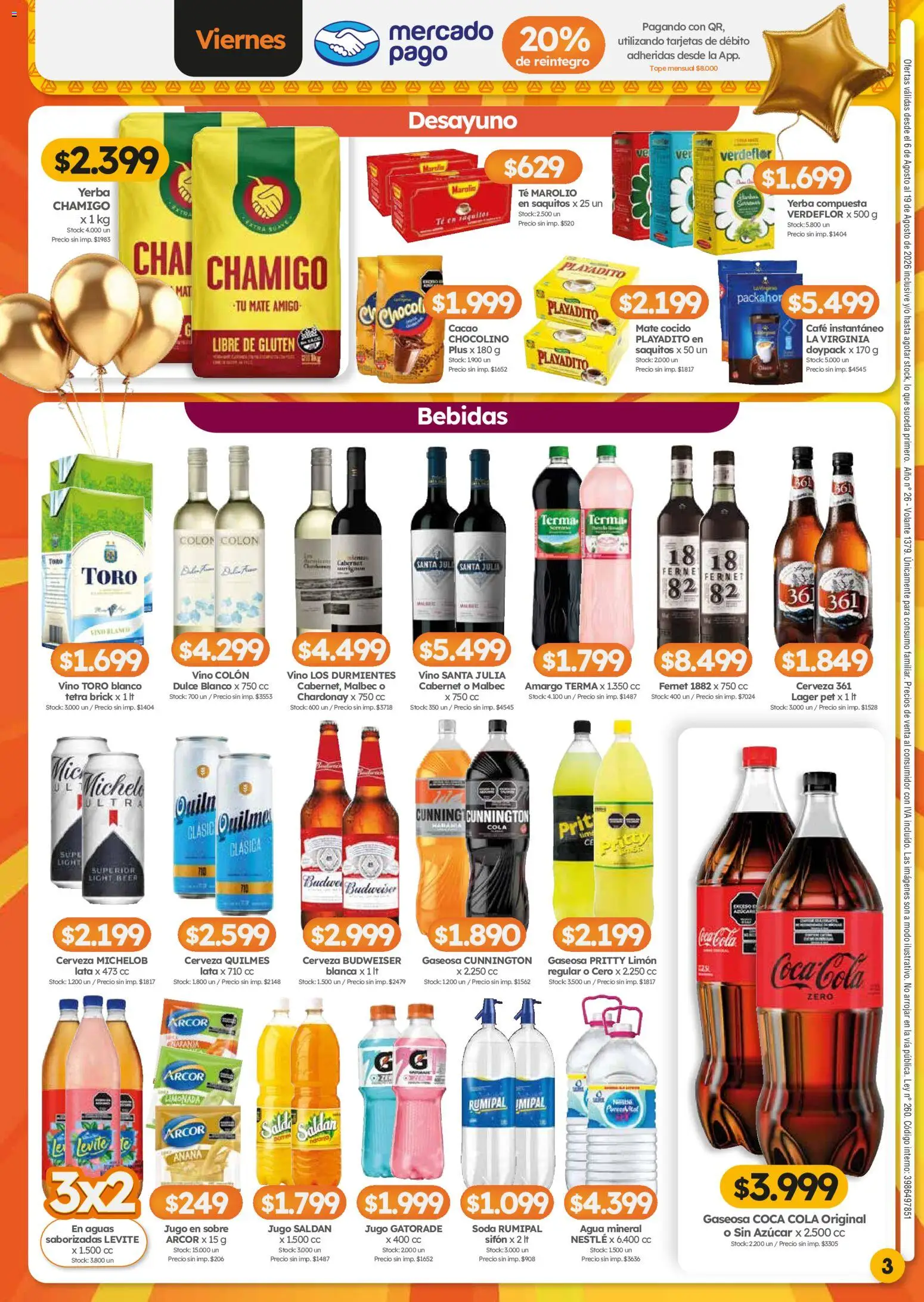 Cordiez ofertas │ válido desde el 06/08/2026 | Página: 3 | Productos: Yerba, Gaseosa, Té, Cacao