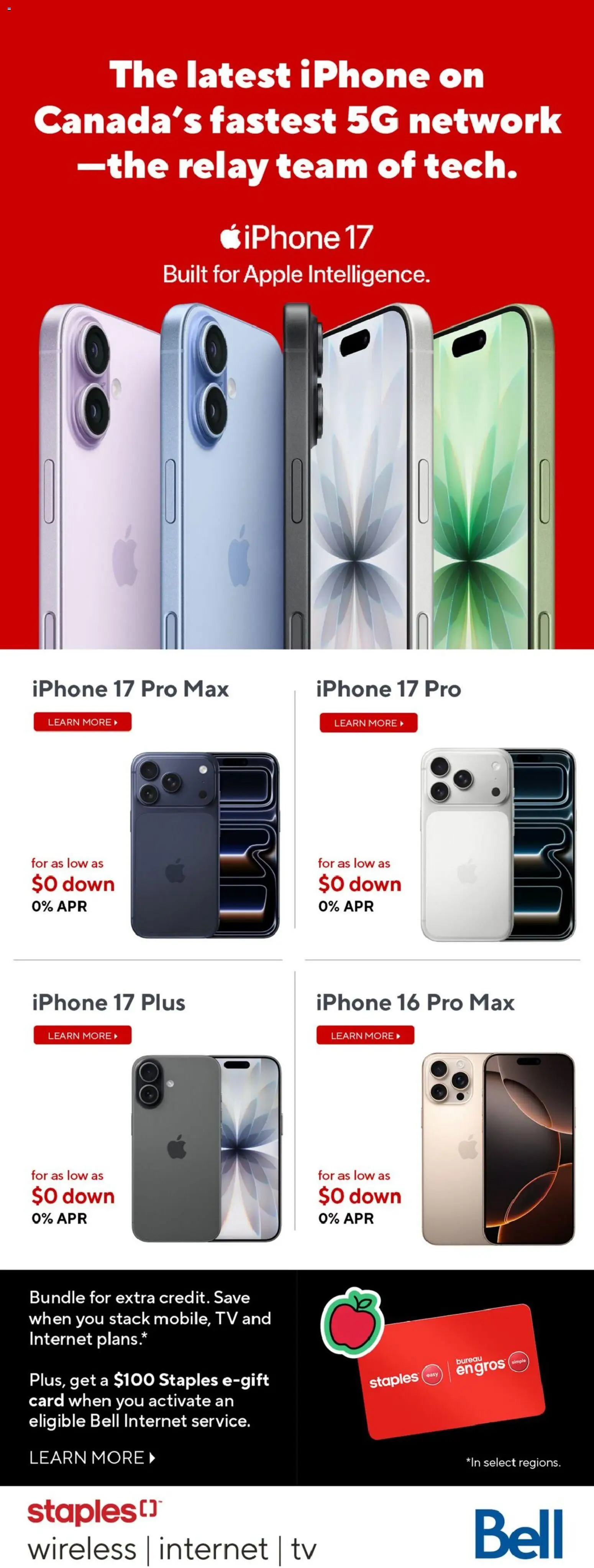 Staples flyer valid from Aug 28, 2026 | Page: 17 | Products: Tv