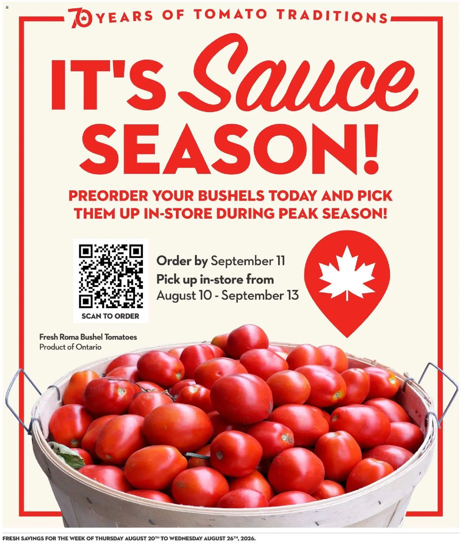 Longo's flyer valid from Aug 20, 2026 | Page: 8 | Products: Tomato, Tomatoes