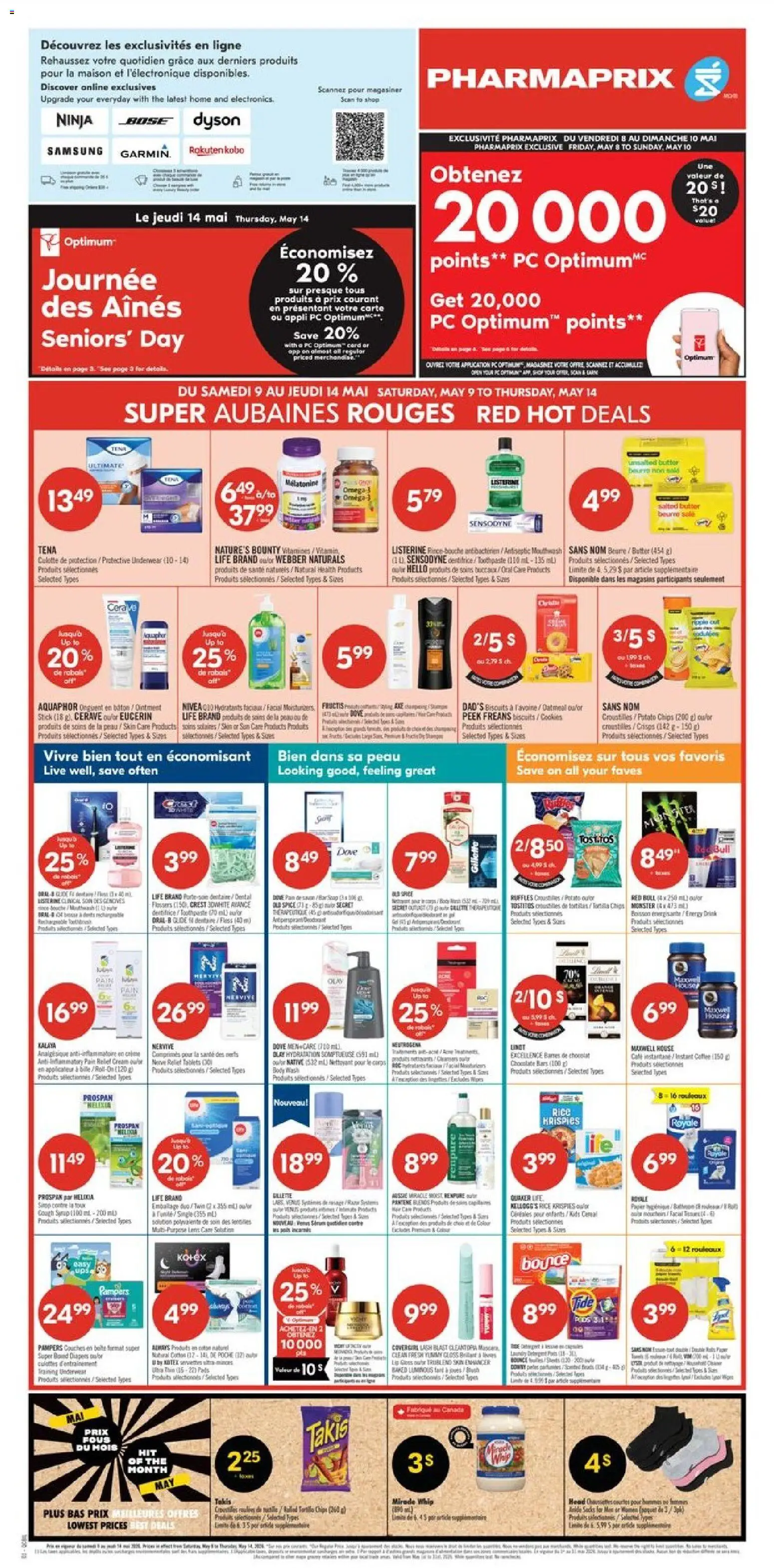 Pharmaprix flyer valid from 08.05.2026 | Page: 3 | Products: Shampoo, Body wash, Coffee, Underwear