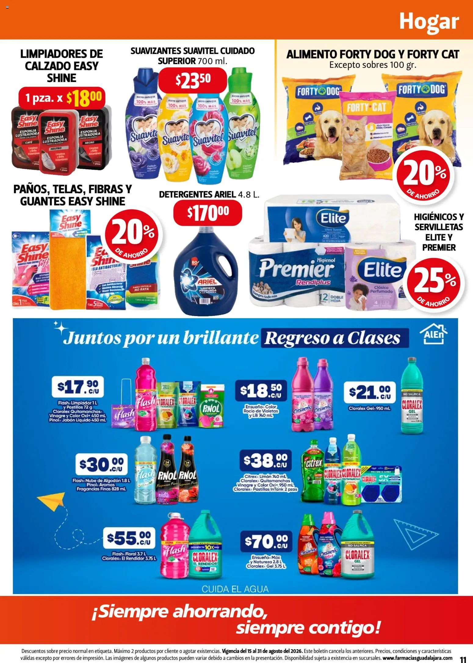 Nuevas ofertas de Farmacia Guadalajara válidas en toda la República Mexicana desde el 15/08/2026. ¡Encuentra las mejores ofertas en Farmacia Guadalajara catálogo! | Página: 11 | Productos: Quitamanchas, Guantes, Limón, Servilletas