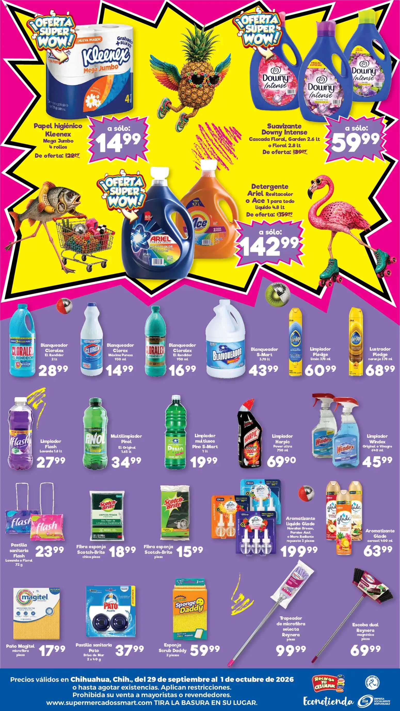 Nuevas ofertas de S-Mart válidas en toda la República Mexicana desde el 29/09/2026. ¡Encuentra las mejores ofertas en S-Mart folleto Ofertas de feria Chihuahua! | Página: 2 | Productos: Detergente, Radiante, Papel higiénico, Lustrador