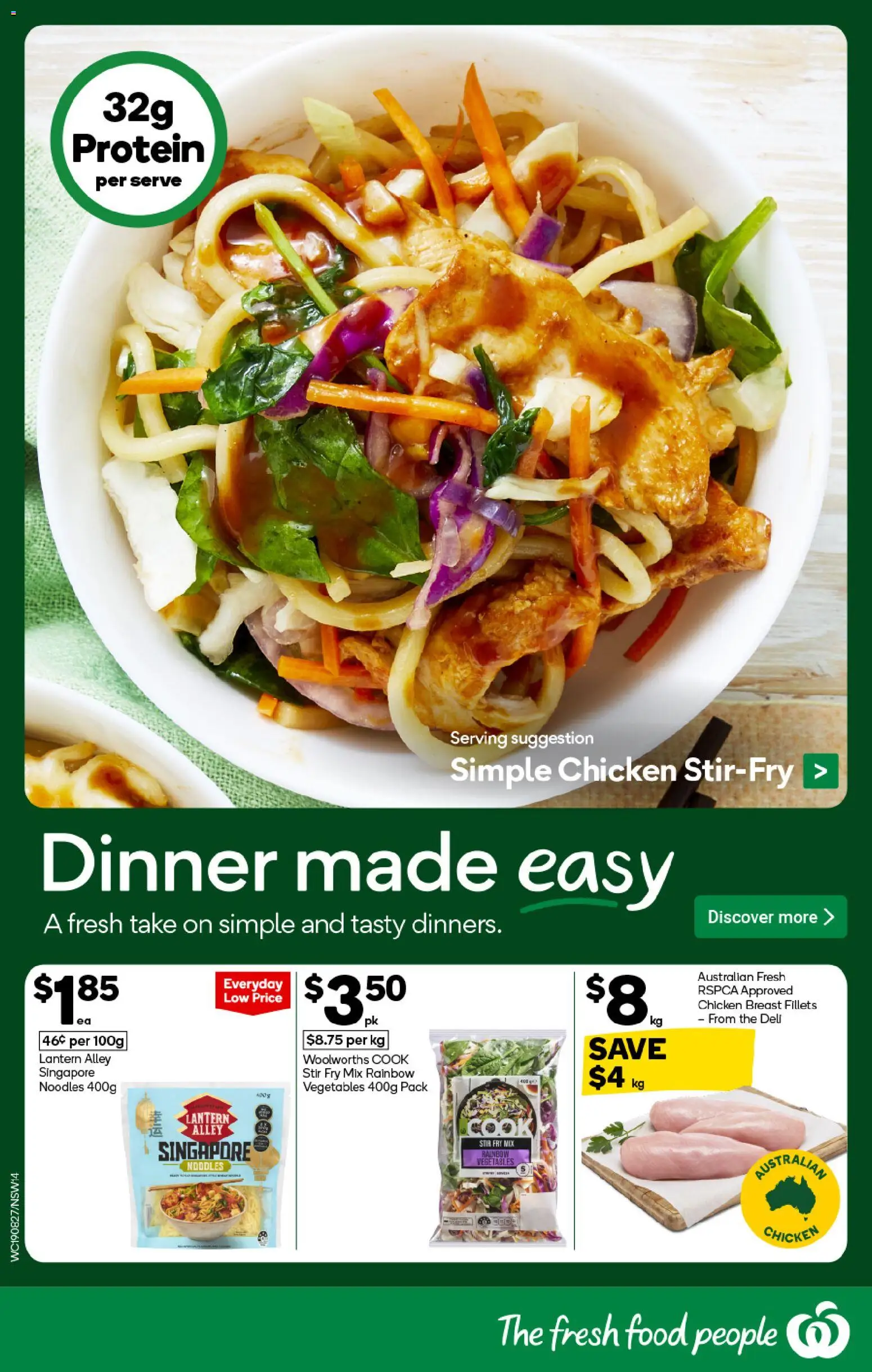 Woolworths catalogue - valid from 19/08/2026 | Page: 14 | Products: Food, Chicken, Noodles, Vegetables