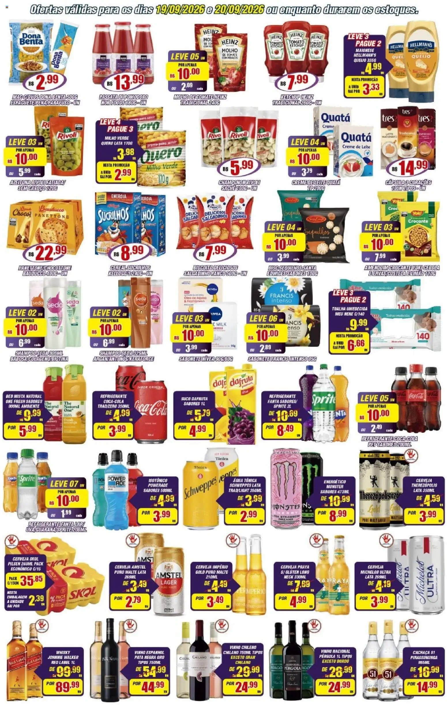 Violeta Supermercados Folheto - válido de 19/09/2026 | Página: 3 | Produtos: Panettone, Cerveja, Salgadinhos, Água