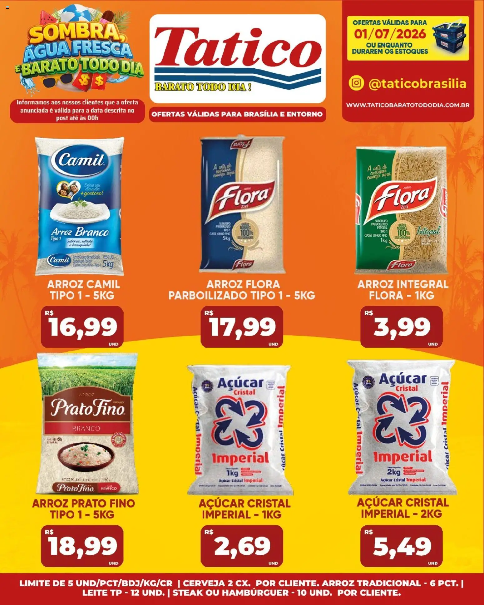 Tatico Folheto - válido de 01/07/2026 | Página: 15 | Produtos: Leite, Cerveja, Hambúrguer, Açúcar