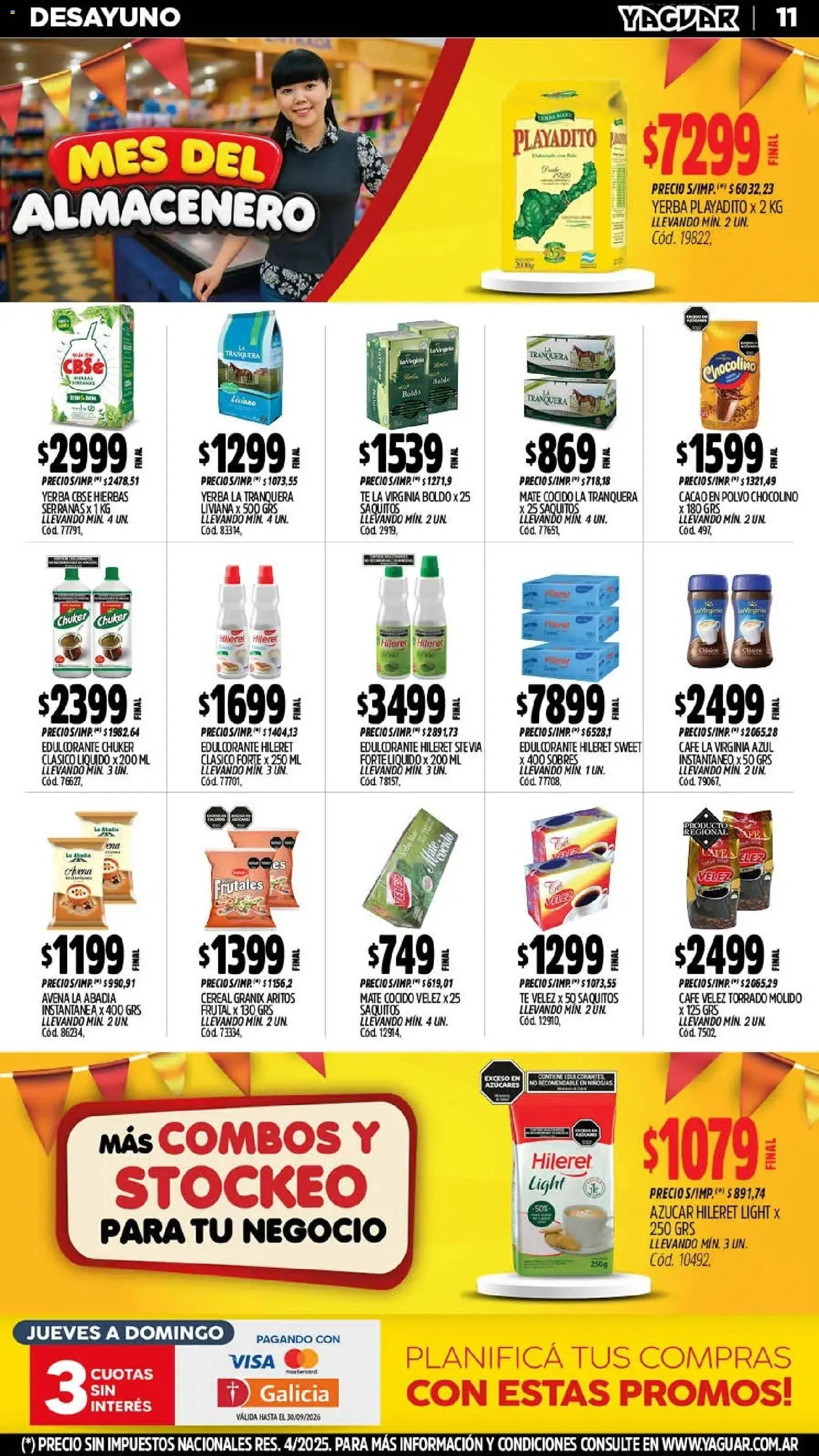 Yaguar - Oferta Semanal Córdoba │ válido desde el 28/09/2026 | Página: 11 | Productos: Yerba, Polvo, Avena, Café