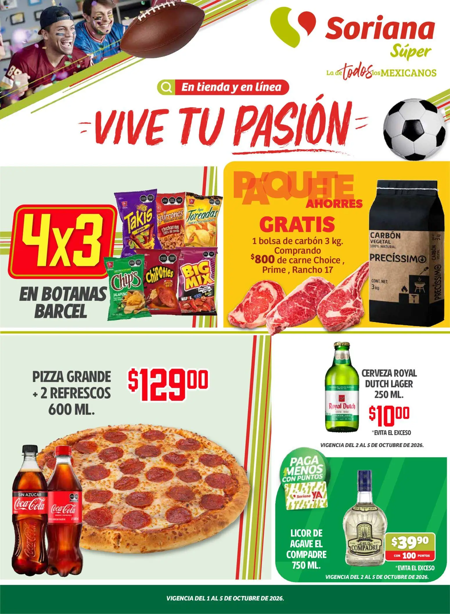 Nuevas ofertas de Soriana válidas en toda la República Mexicana desde el 01/10/2026. ¡Encuentra las mejores ofertas en Soriana Súper - Vive tu pasión! | Página: 1