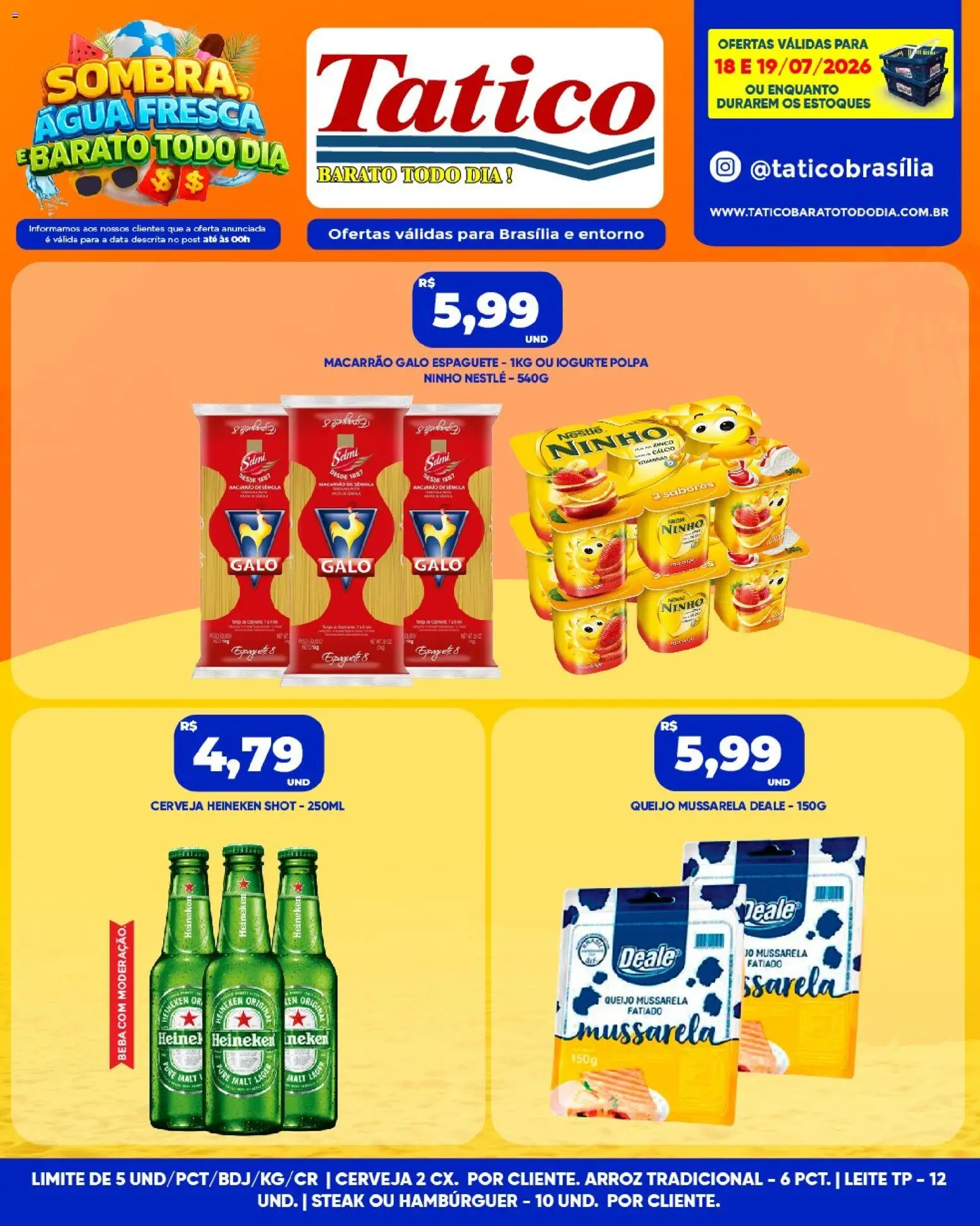 Tatico Folheto - válido de 18/07/2026 | Página: 4 | Produtos: Queijo, Vinho, Cerveja, Macarrão