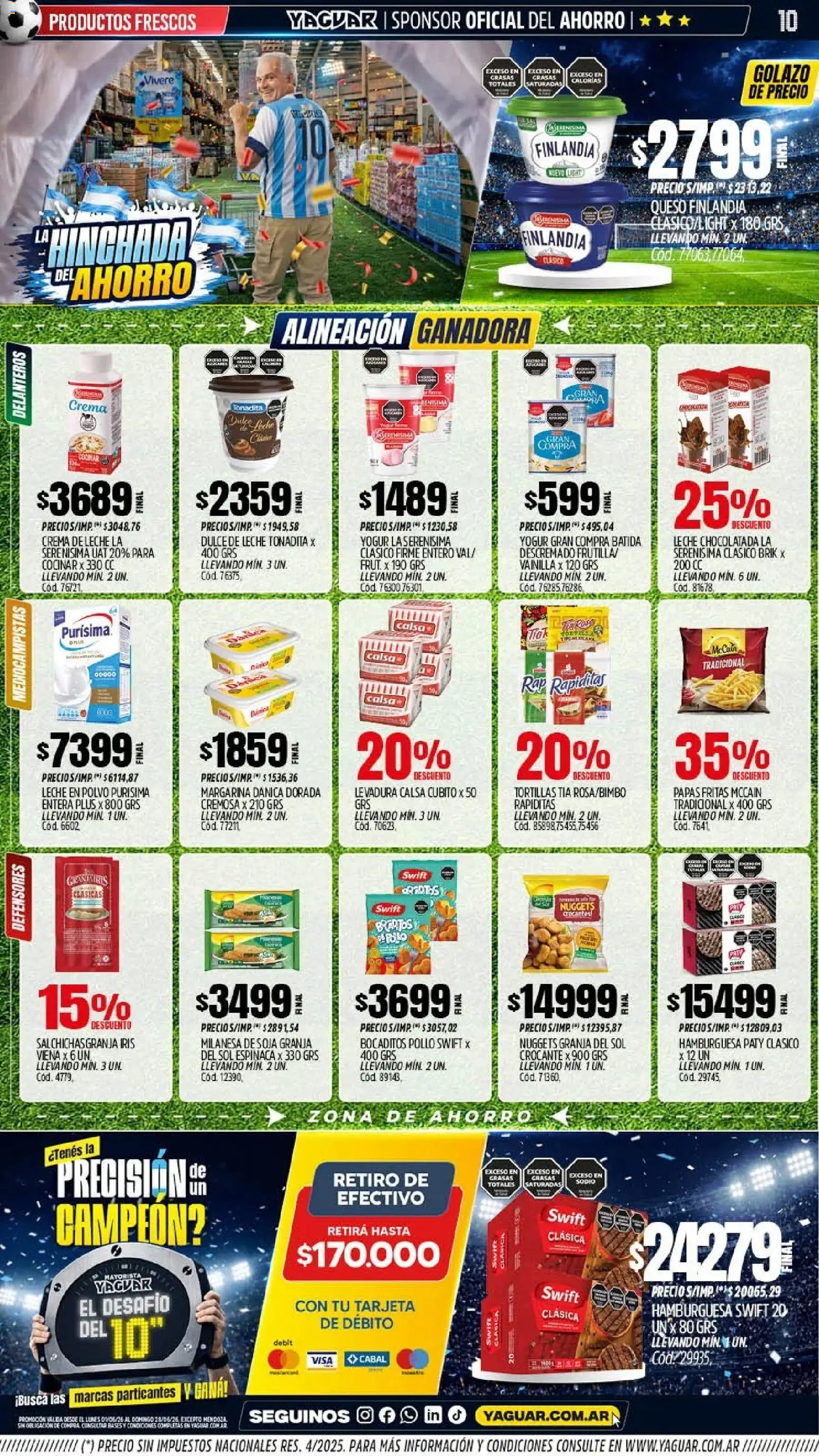 Yaguar - Oferta Semanal San Juan │ válido desde el 01.06.2026 | Página: 9 | Productos: Pollo, Queso, Papas fritas, Crema
