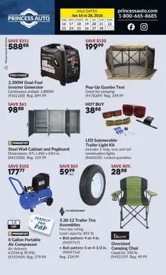 Preview of Princess Auto weekly flyer - 2 Week Sale! from shop Princess Auto valid from 16.06.2026 | Page: 2 | Products: Chair, Cabinet