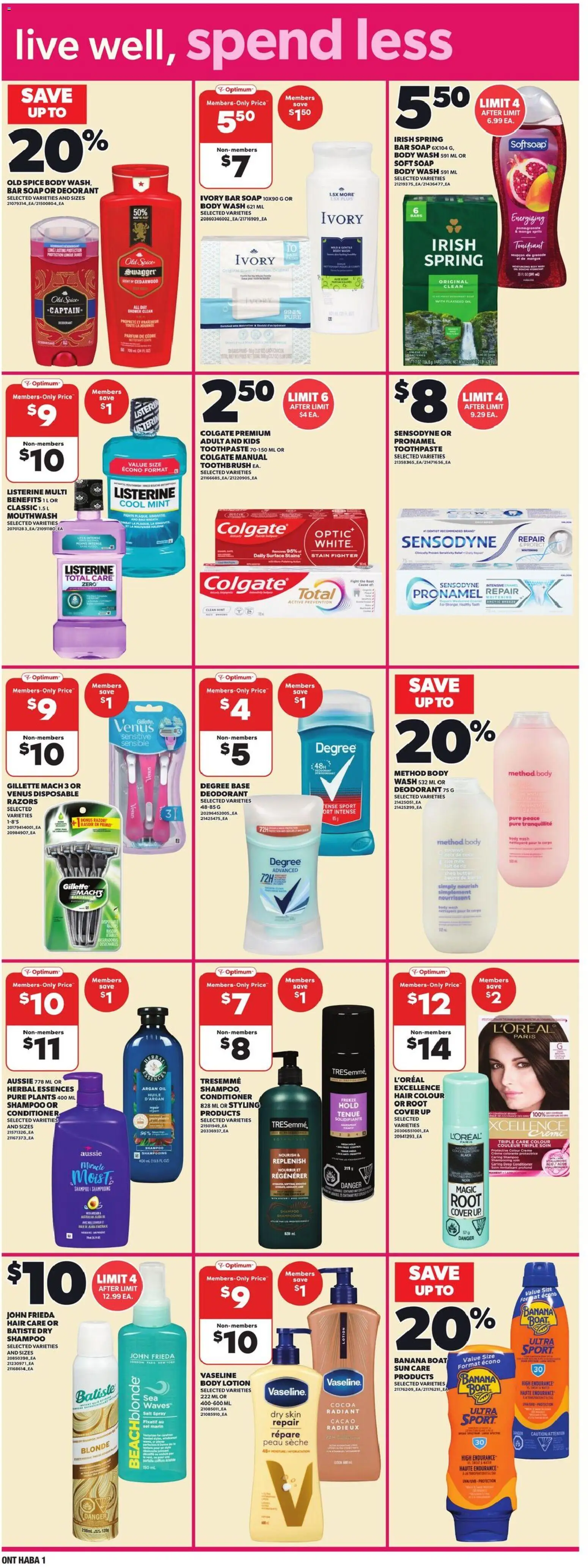 Loblaws flyer valid from 18.06.2026 | Page: 13 | Products: Body lotion, Toothpaste, Milk, Butter