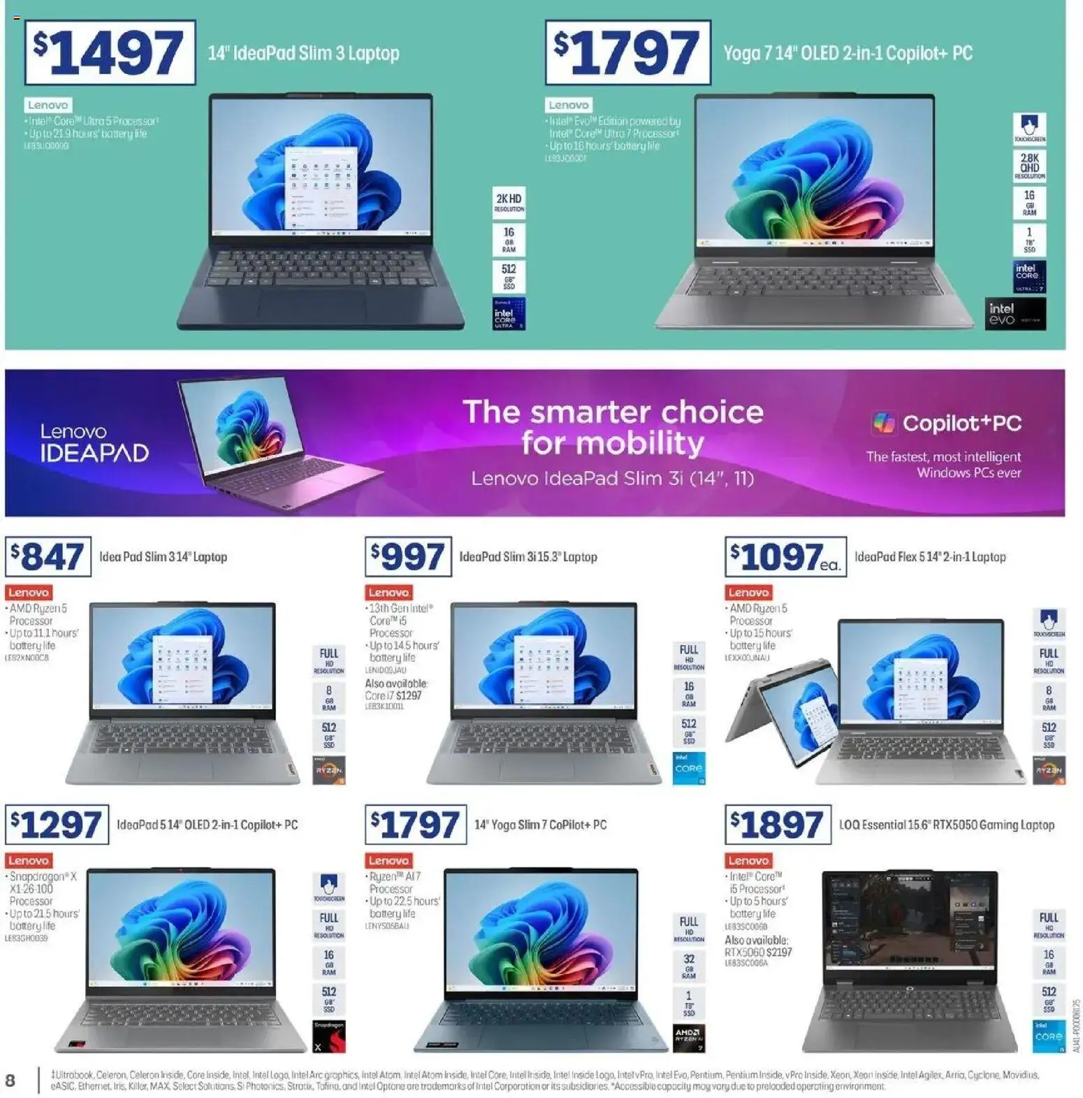 Officeworks catalogue - valid from 27.05.2026 | Page: 8 | Products: Battery, Pc, Laptop