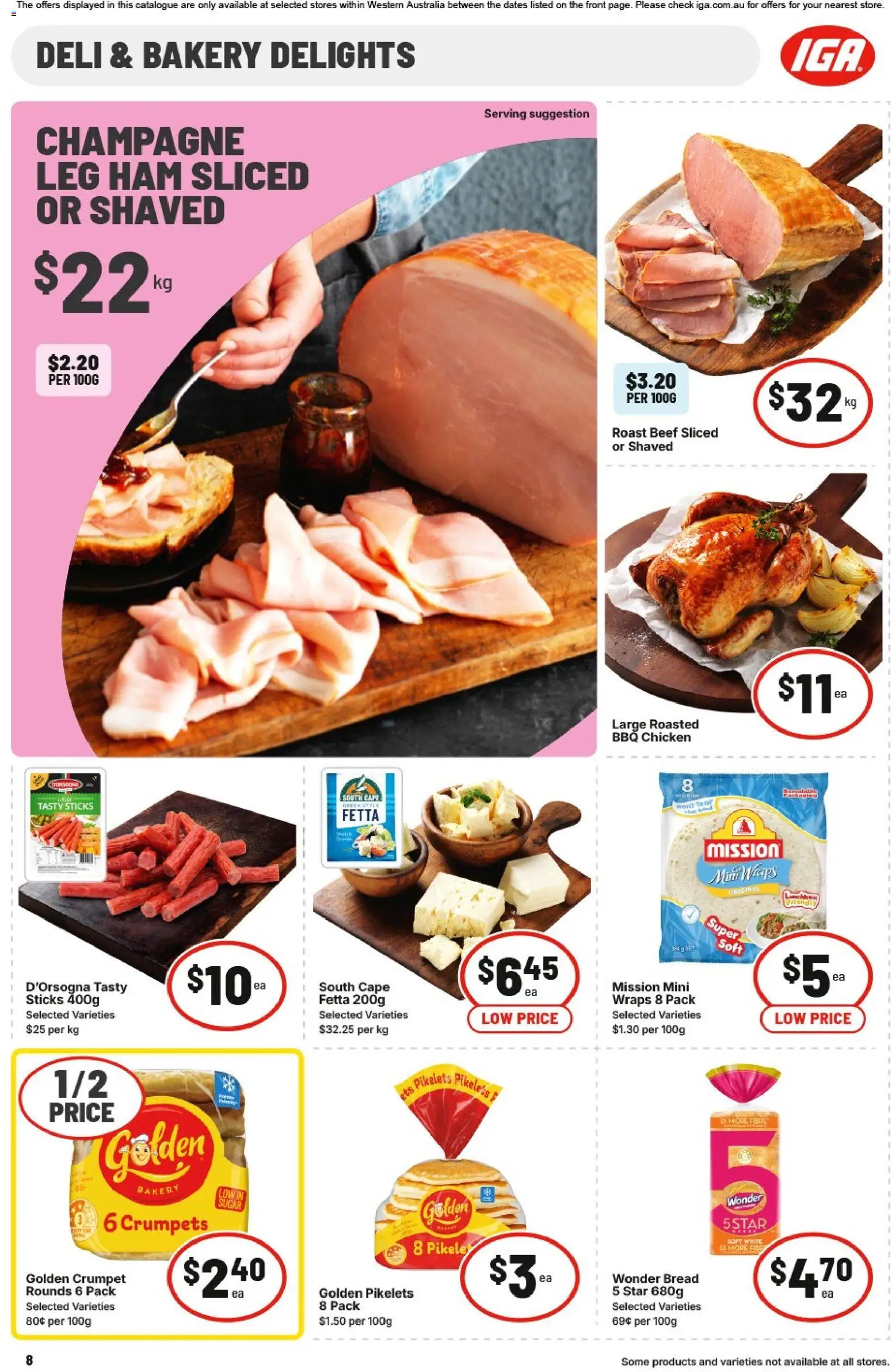 IGA catalogue - valid from 20.05.2026 | Page: 9 | Products: Crumpets, Bread, Ham, Chicken