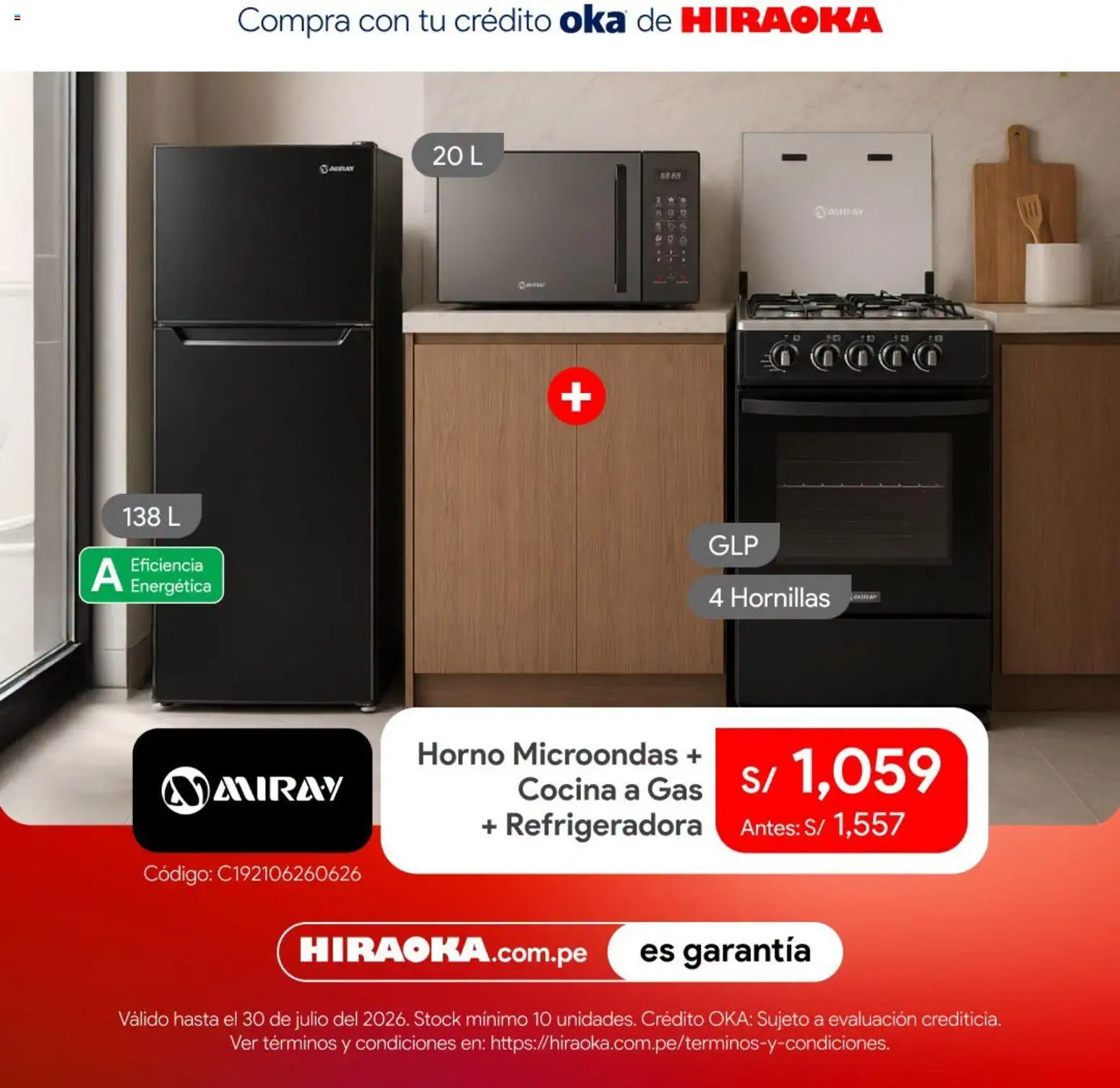 Catálogo Hiraoka válido desde 28/07/2026 | Página: 5 | Productos: Horno, Horno microondas, Cocina