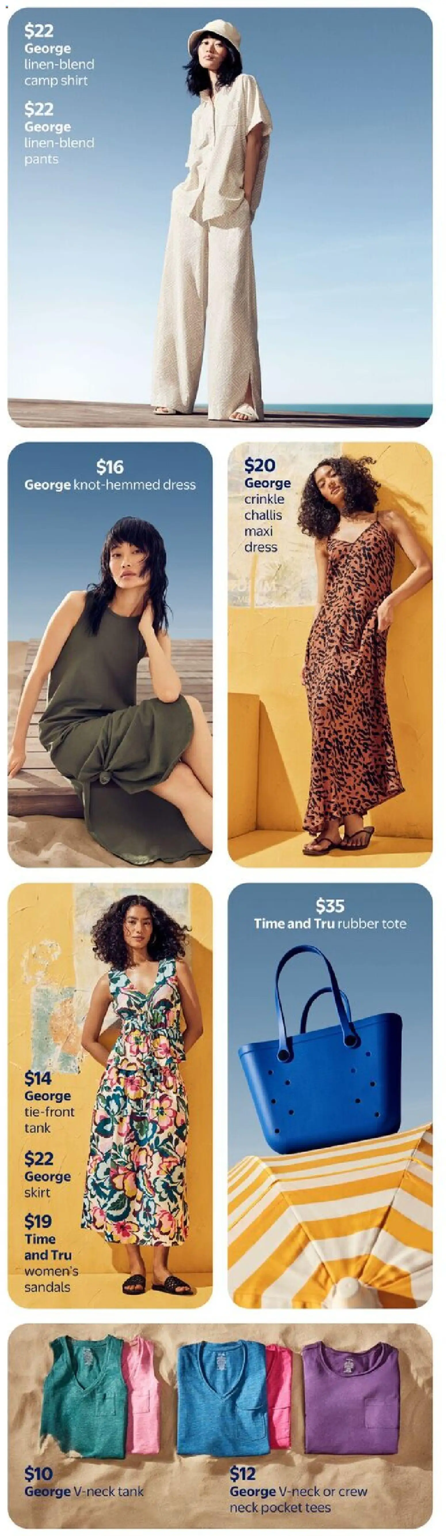 Walmart flyer valid from 07.05.2026 | Page: 8 | Products: Sandals, Skirt, Shirt, Pants