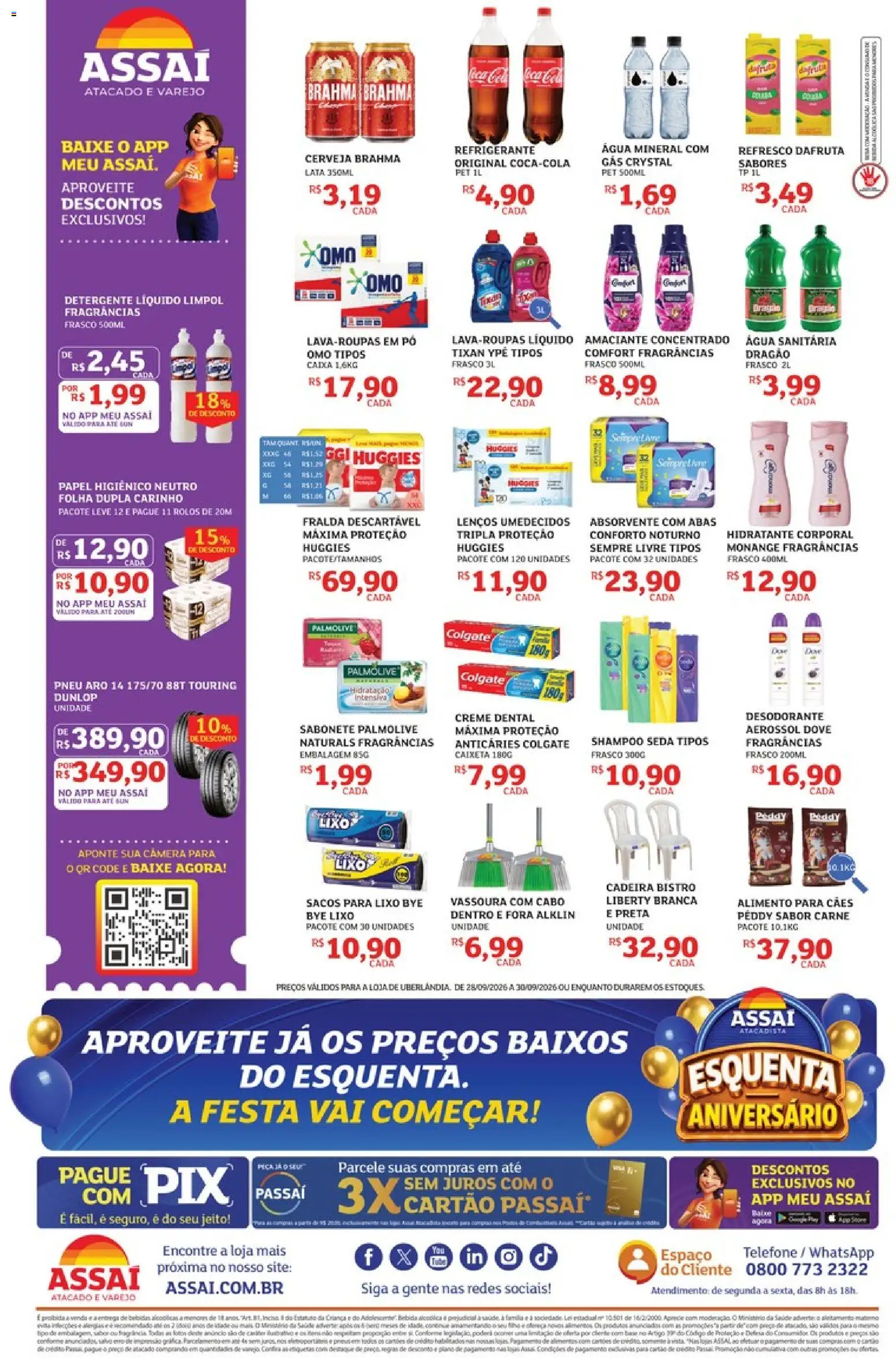 Assaí Atacadista Folheto - válido de 28/09/2026 | Página: 2 | Produtos: Cadeira, Carne, Telefone, Amaciante