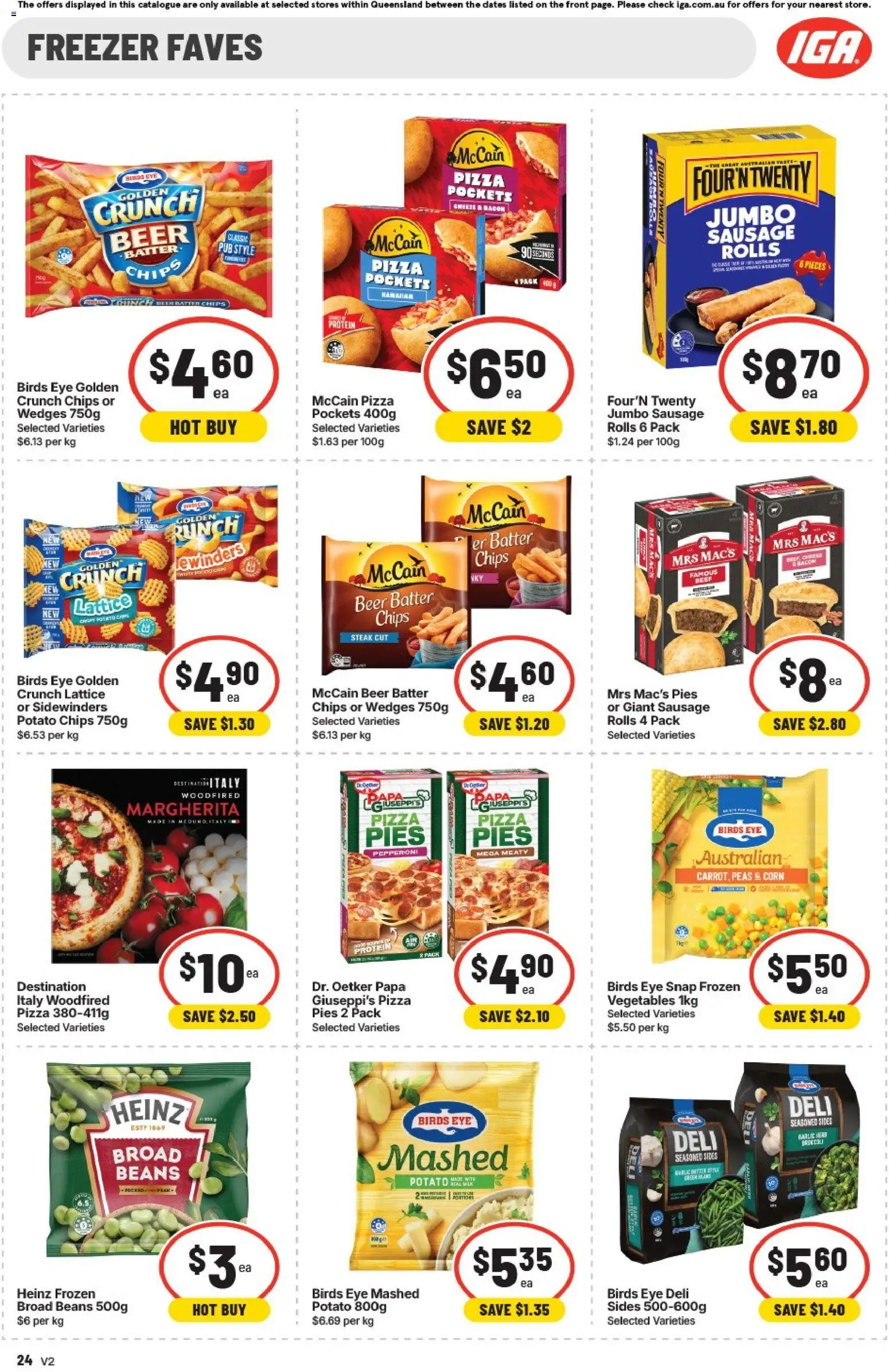 IGA catalogue - valid from 26/08/2026 | Page: 24 | Products: Protein, Chips, Garlic, Pies