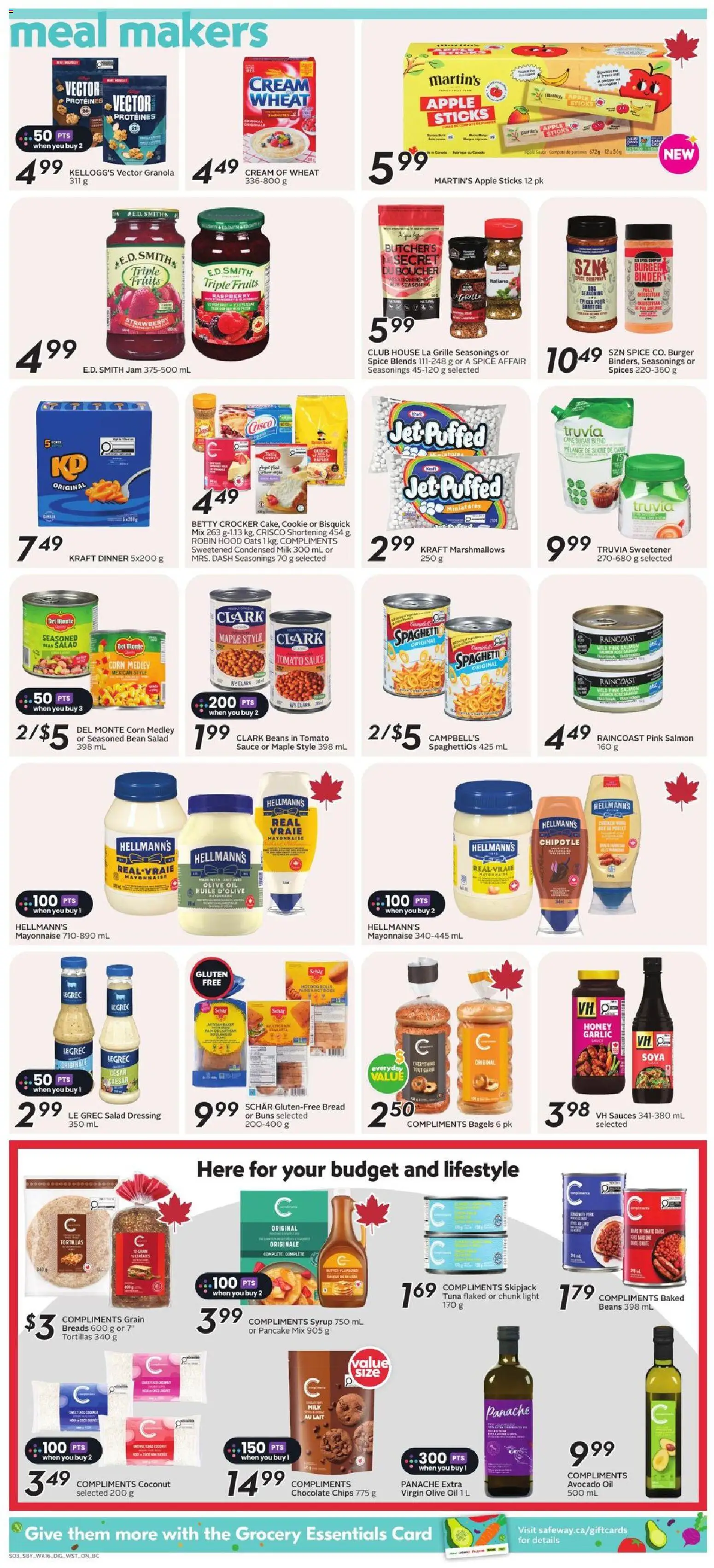 Safeway flyer valid from Aug 13, 2026 | Page: 11 | Products: Tomato, Avocado oil, Dressing, Milk