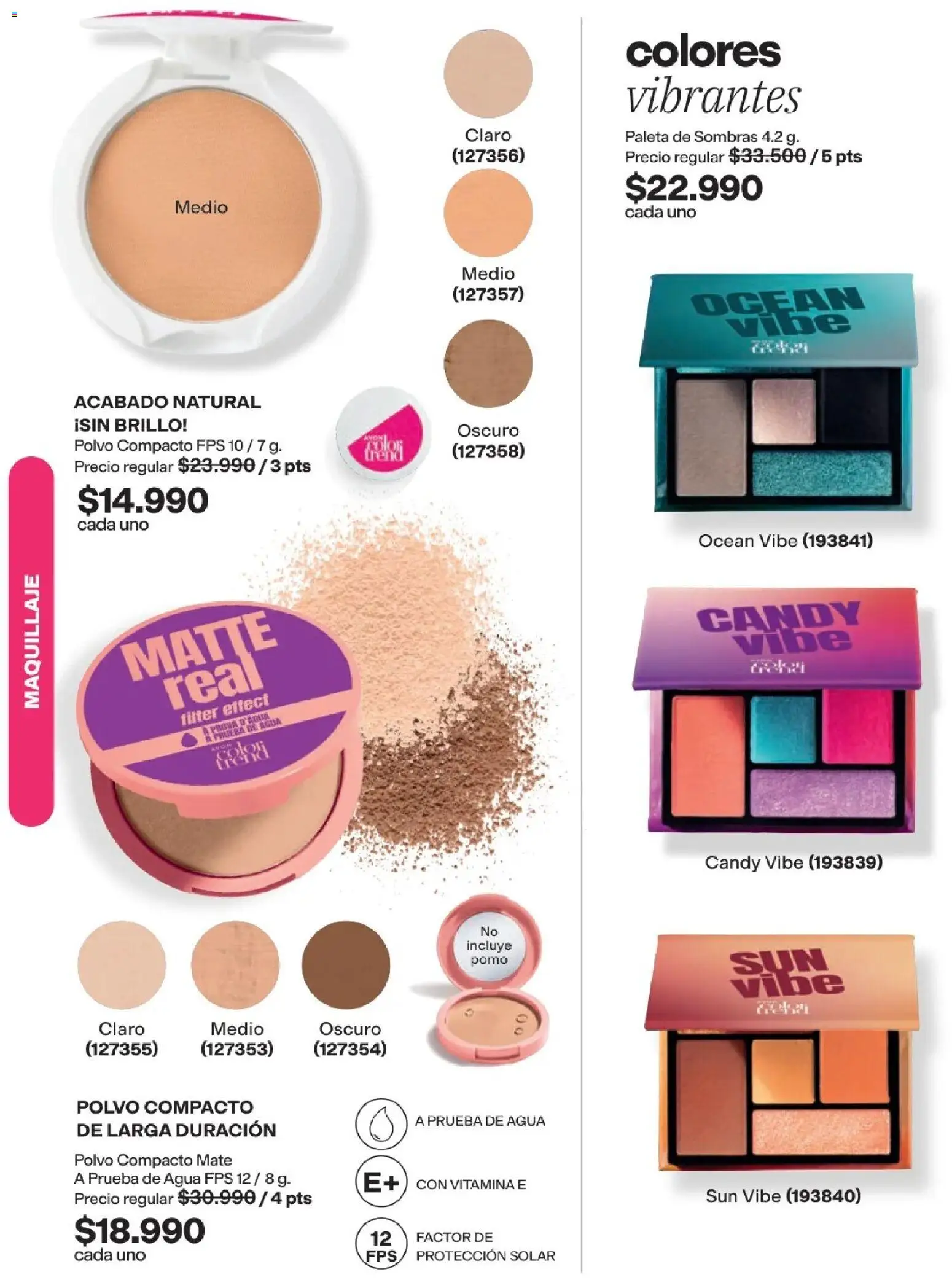 Avon revista - valida desde el 29/07/2026 | Página: 50 | Productos: Agua, Polvo compacto, Maquillaje, Polvo
