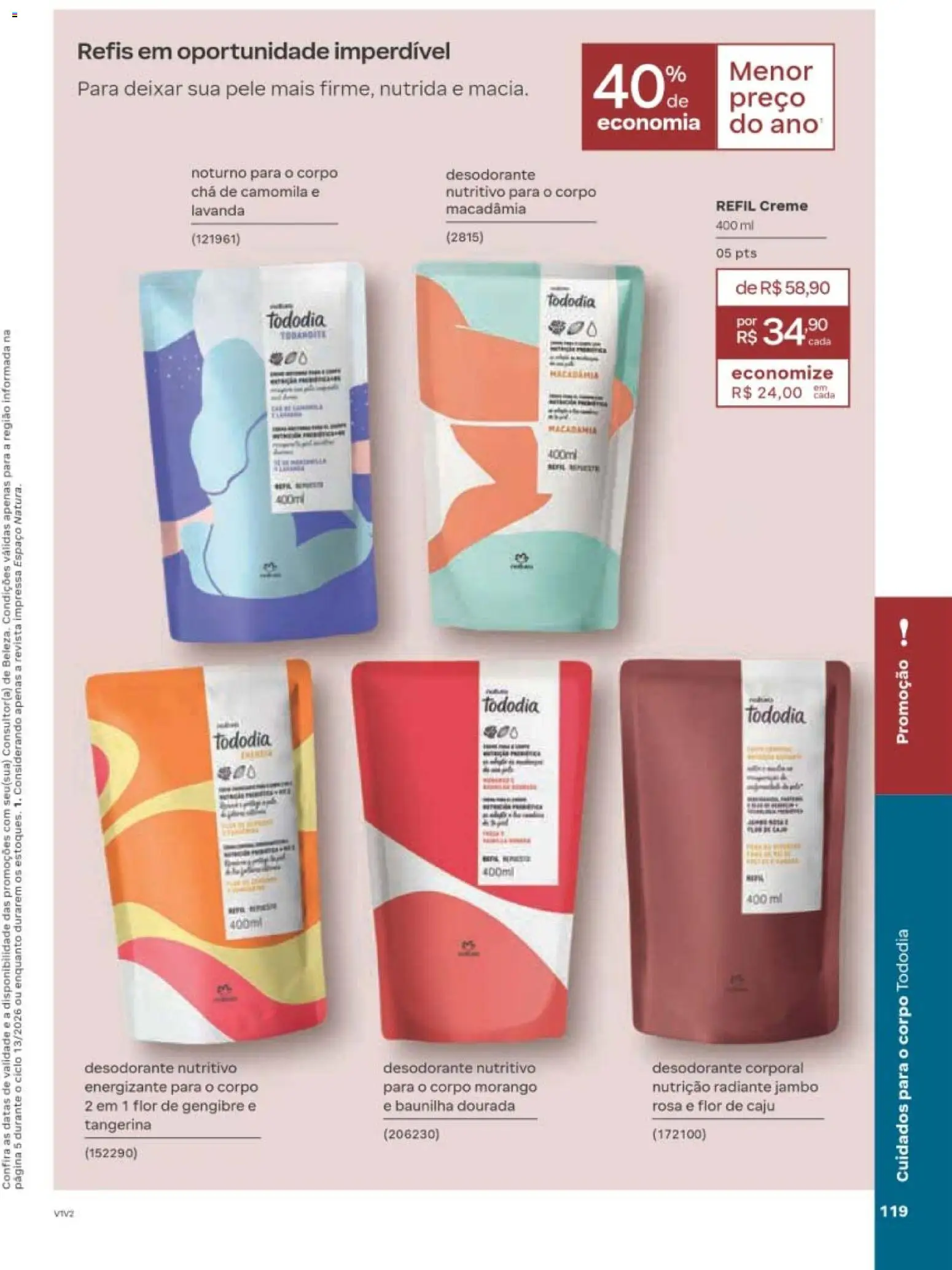 Natura Folheto - válido de 10/08/2026 | Página: 122 | Produtos: Caju, Macadâmia, Gengibre, Baunilha