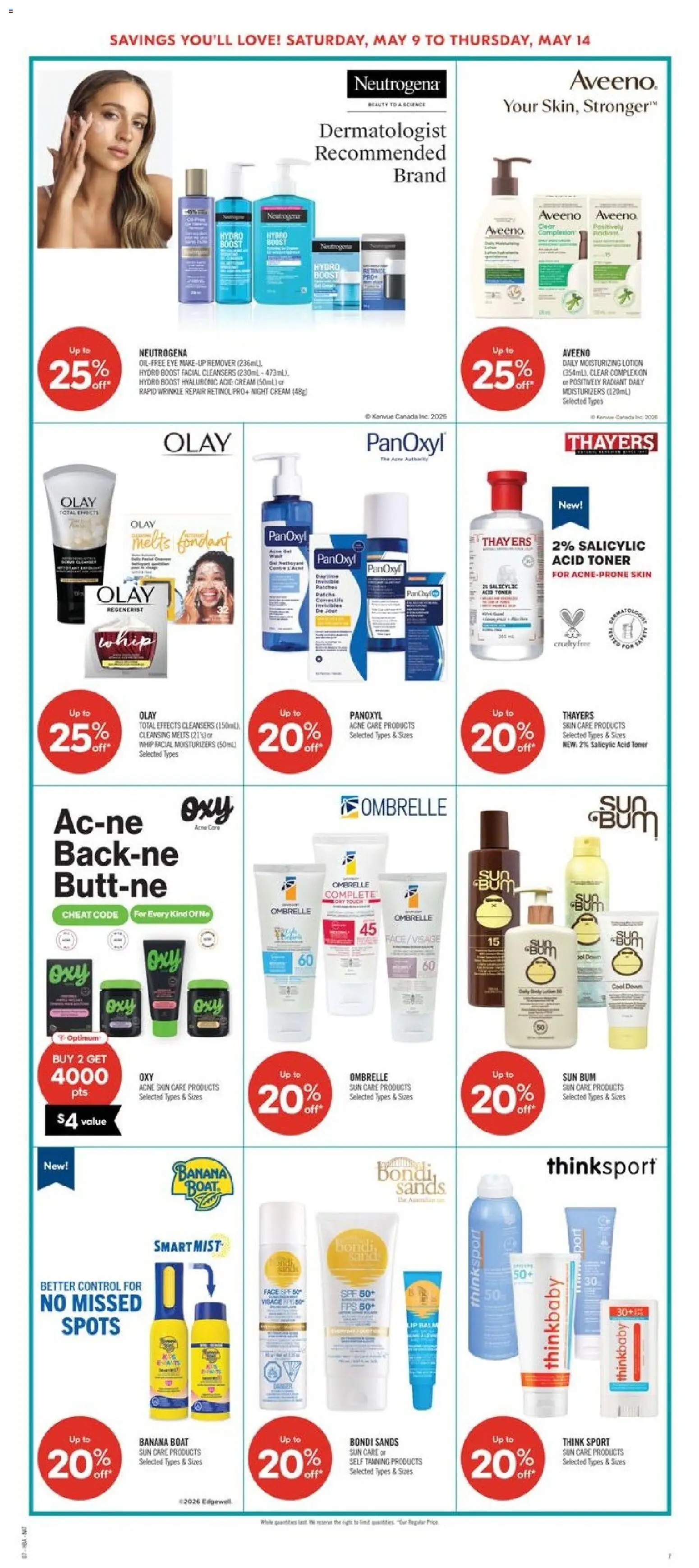 Shoppers flyer valid from 08.05.2026 | Page: 12 | Products: Cream, Toner, Makeup remover, Eye makeup remover