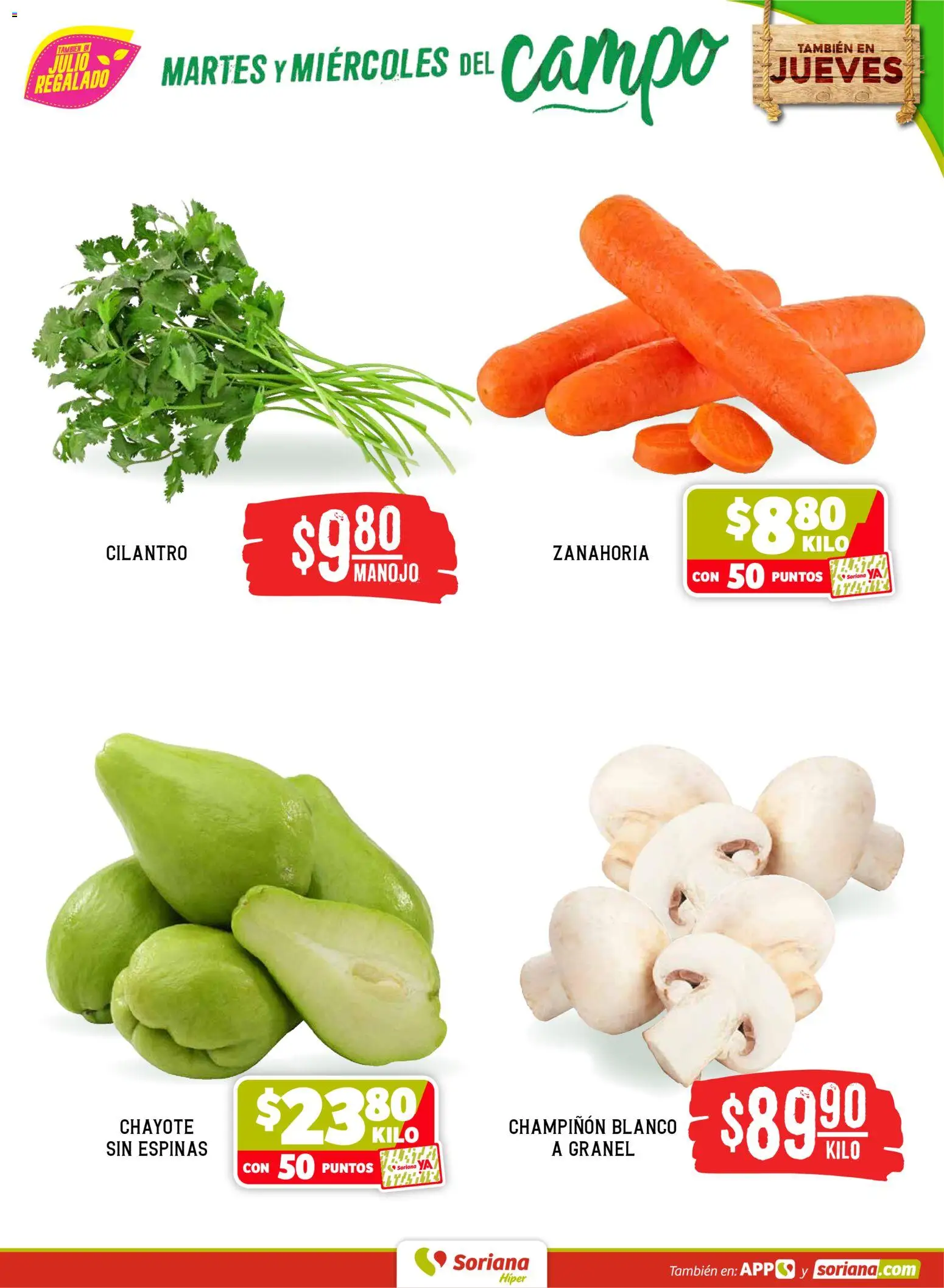 Nuevas ofertas de Soriana válidas en toda la República Mexicana desde el 26.05.2026. ¡Encuentra las mejores ofertas en Soriana Martes y Miércoles del Campo Híper: Tijuana, Mexicali, Ensenada, San Luis Río Colorado y Tecate! | Página: 3 | Productos: Zanahoria