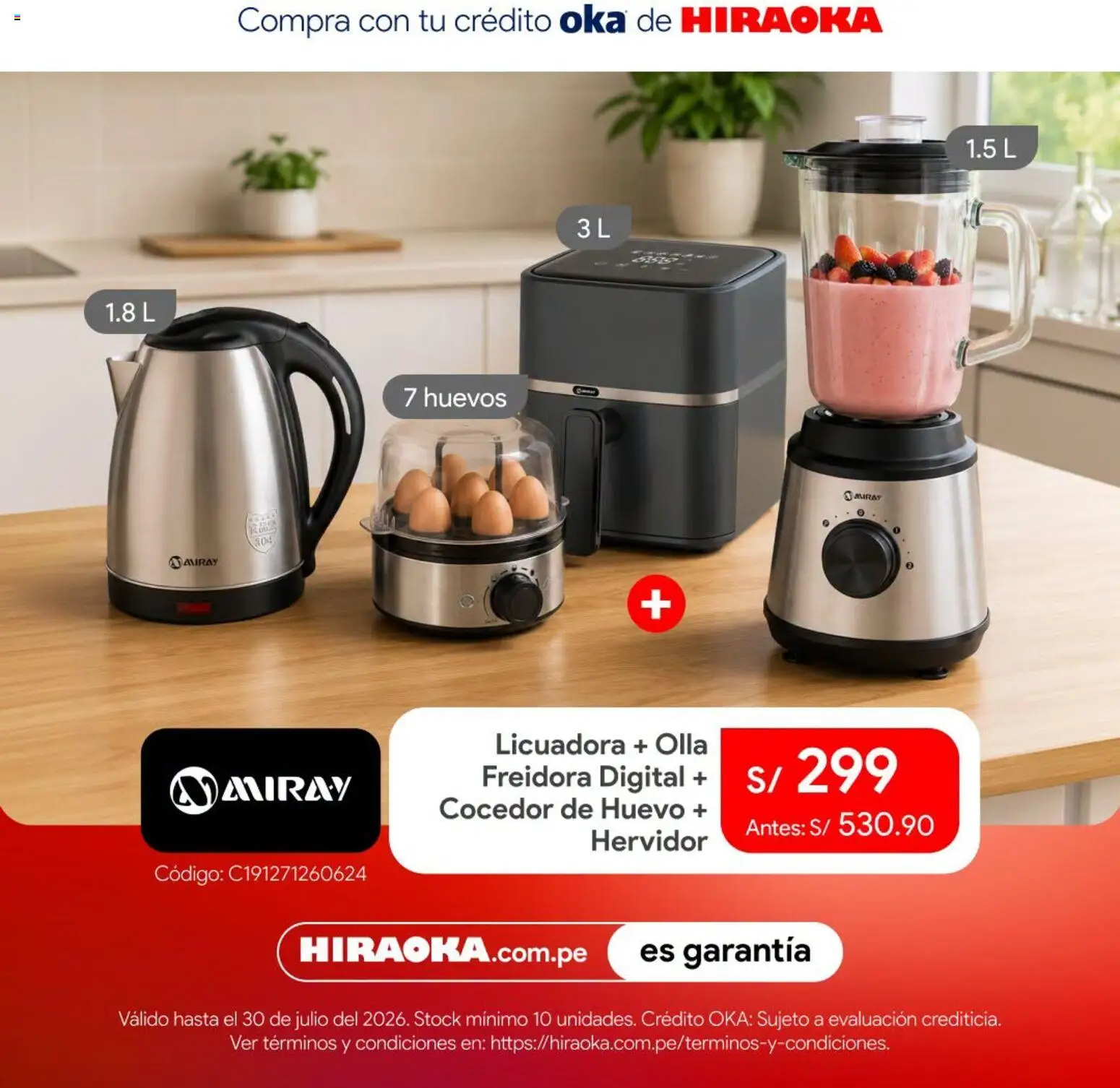 Catálogo Hiraoka válido desde 28/07/2026 | Página: 7 | Productos: Huevos, Hervidor, Freidora, Licuadora