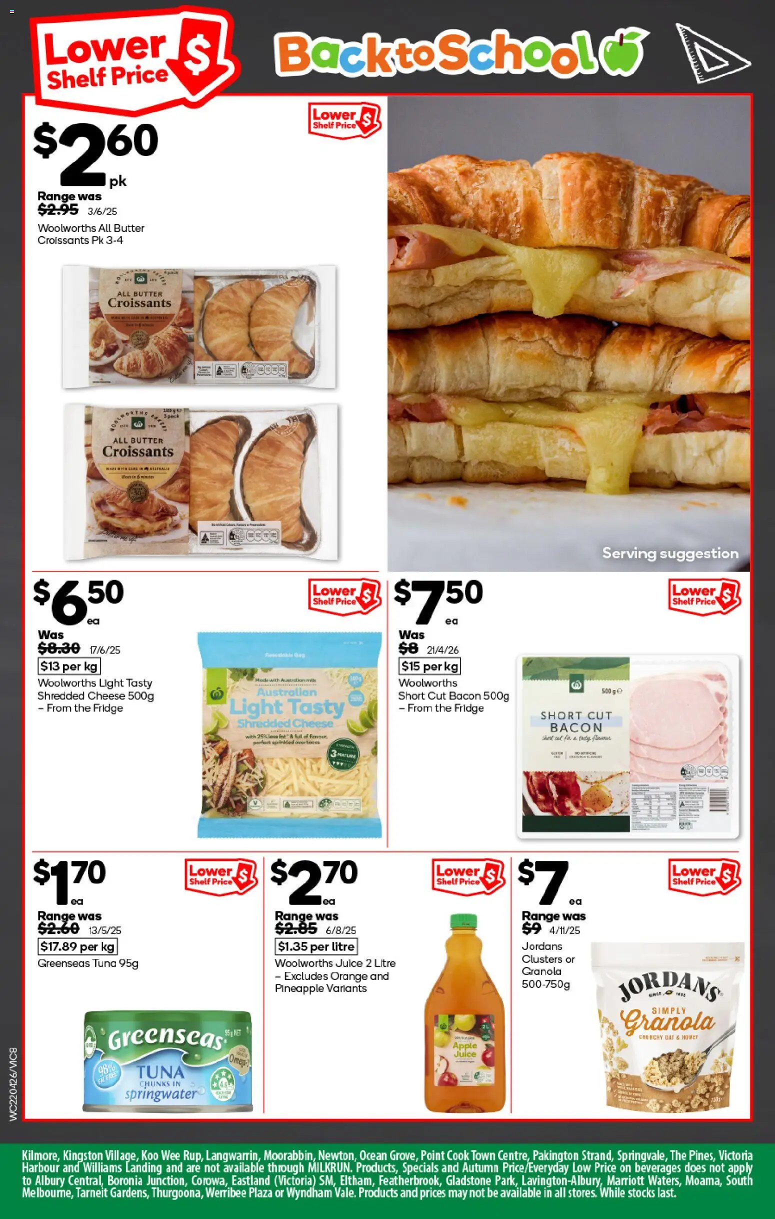 Woolworths catalogue - valid from 22.04.2026 | Page: 8 | Products: Bacon, Pineapple, Tuna, Fridge