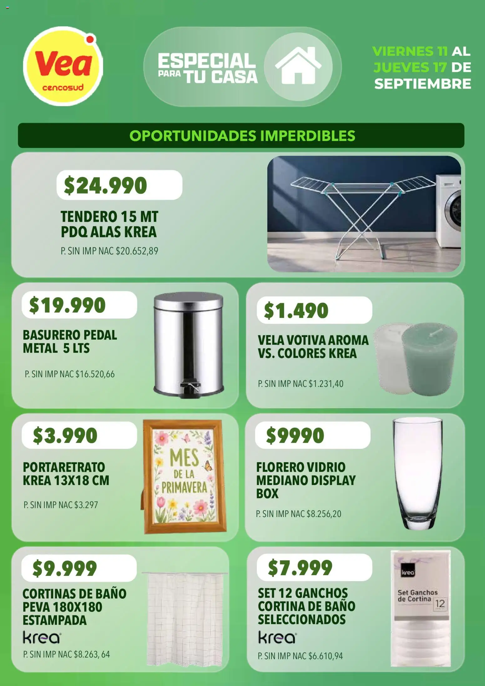 Vea - Especial para tu casa │ válido desde el 11/09/2026 | Página: 5 | Productos: Vela, Cortinas, Baño, Florero