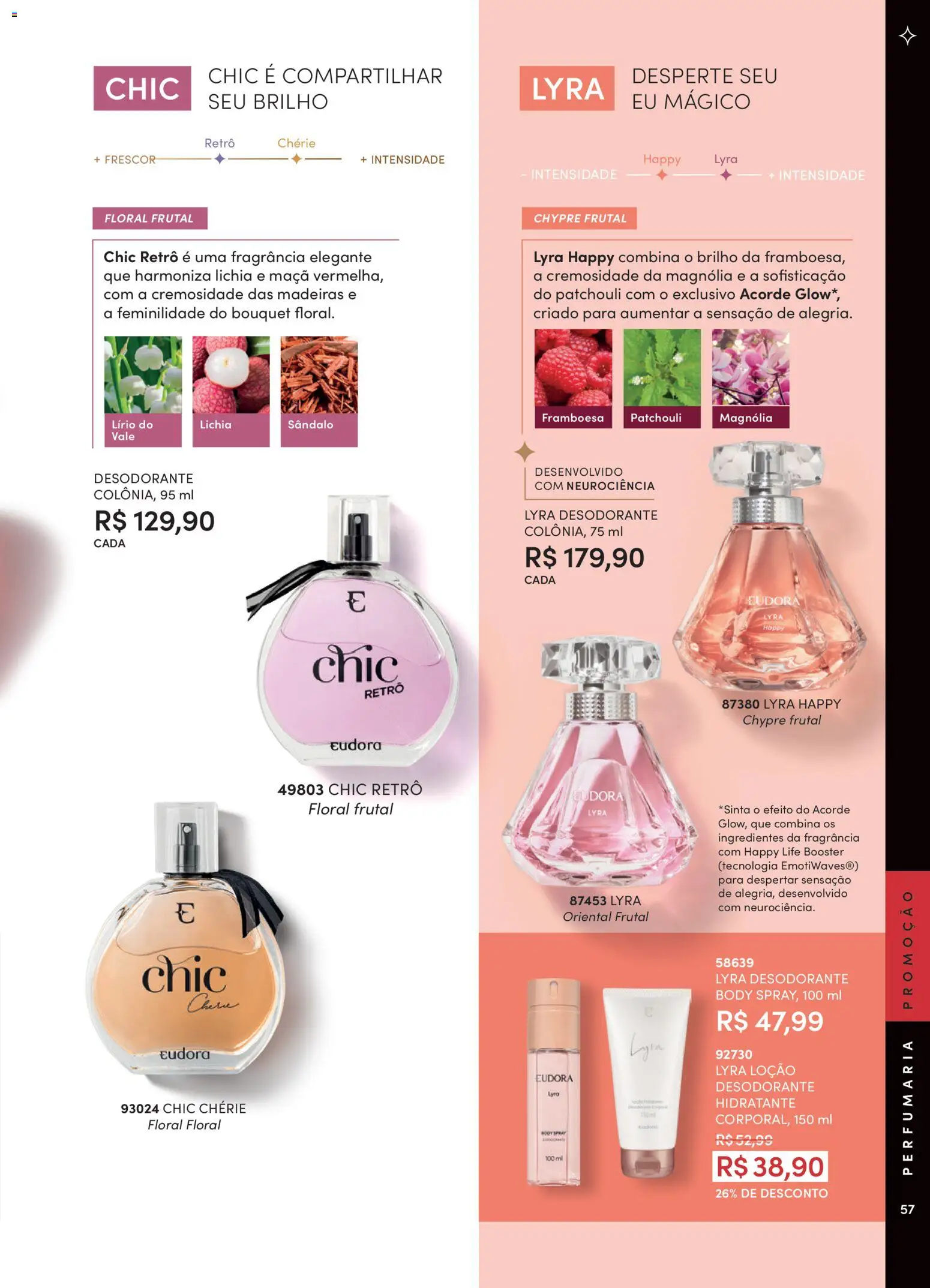 Eudora Folheto - válido de 15/07/2026 | Página: 60 | Produtos: Lichia, Fragrância, Madeiras, Desodorante