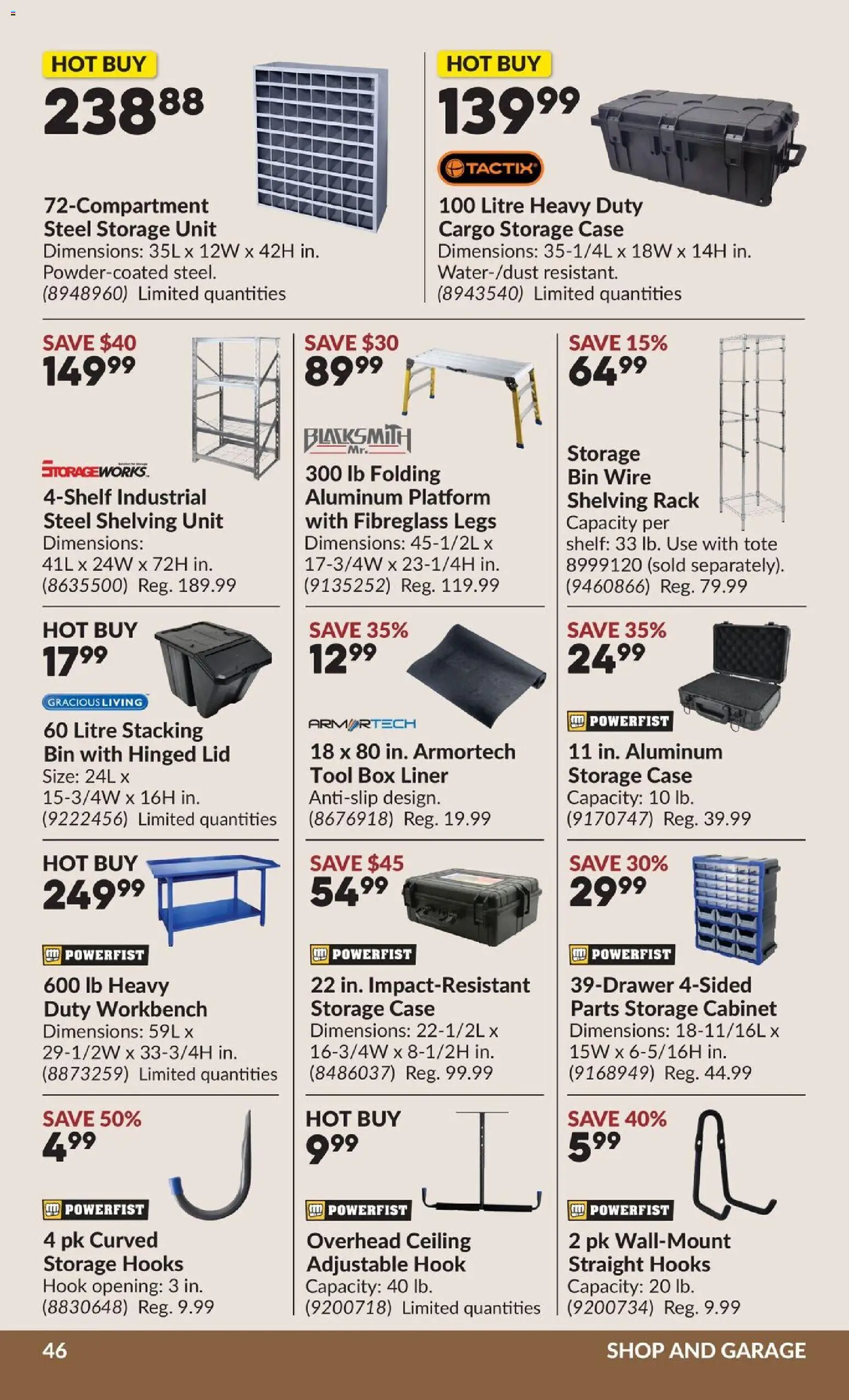 Princess Auto flyer valid from Jul 14, 2026 | Page: 59 | Products: Case, Shelf, Cabinet, Box