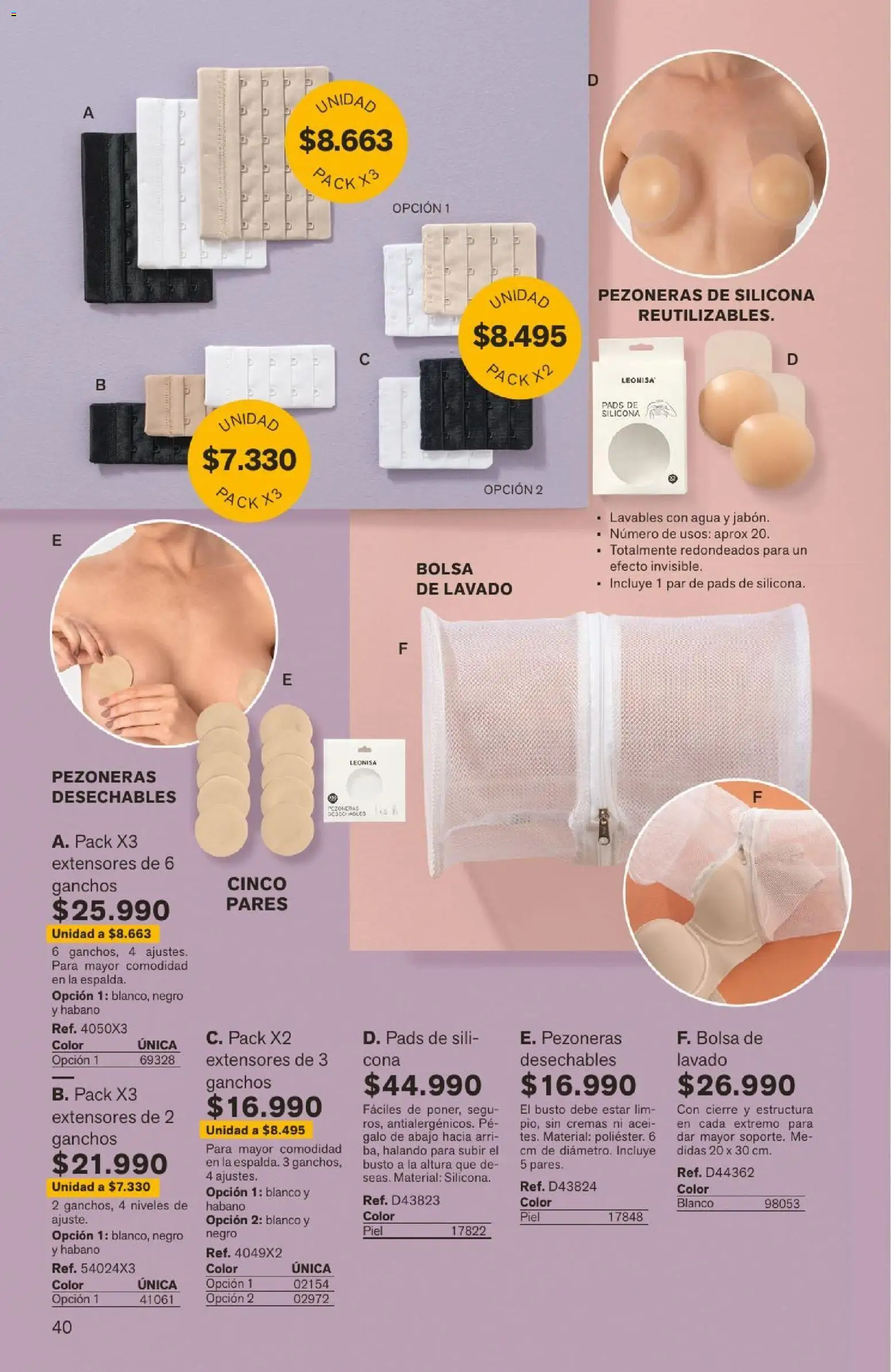 Leonisa revista - valida desde el 04/08/2026 | Página: 40 | Productos: Agua, Bolsa