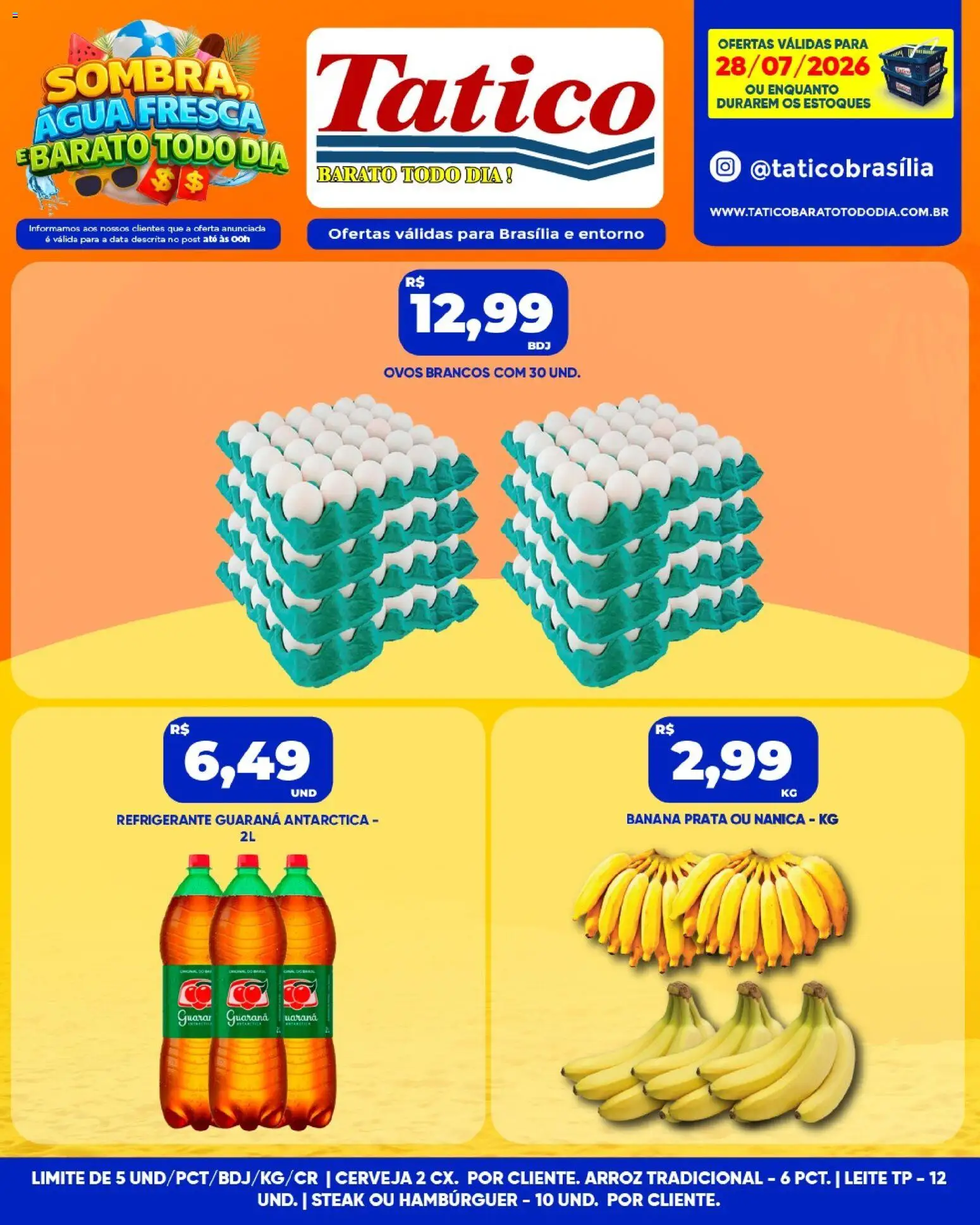 Tatico Folheto - válido de 29/07/2026 | Página: 28 | Produtos: Guaraná, Cerveja, Arroz, Refrigerante