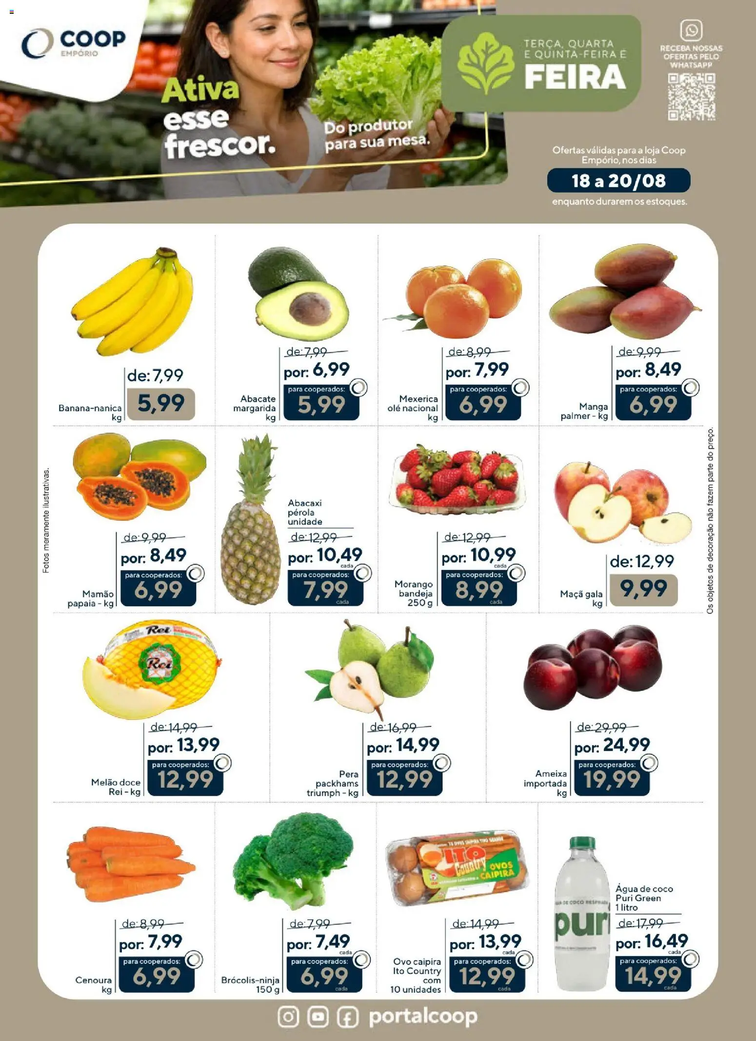 Coop Folheto - válido de 17/08/2026 | Página: 1 | Produtos: Mexerica, Bandeja, Doce, Ameixa