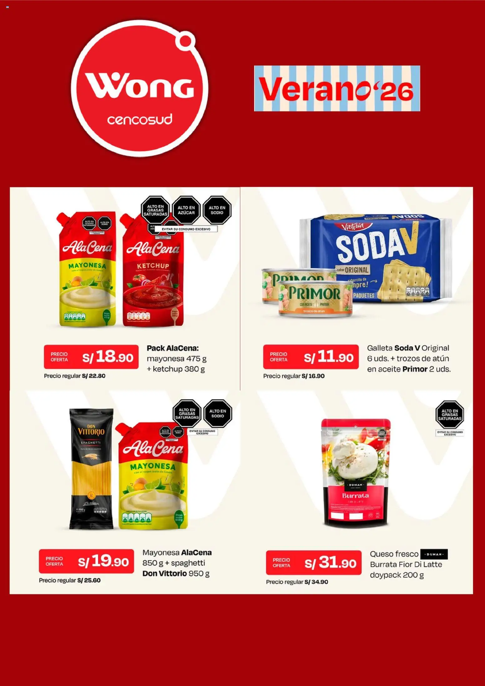 Catálogo Wong válido desde 22/06/2026 | Página: 2 | Productos: Queso, Aceite