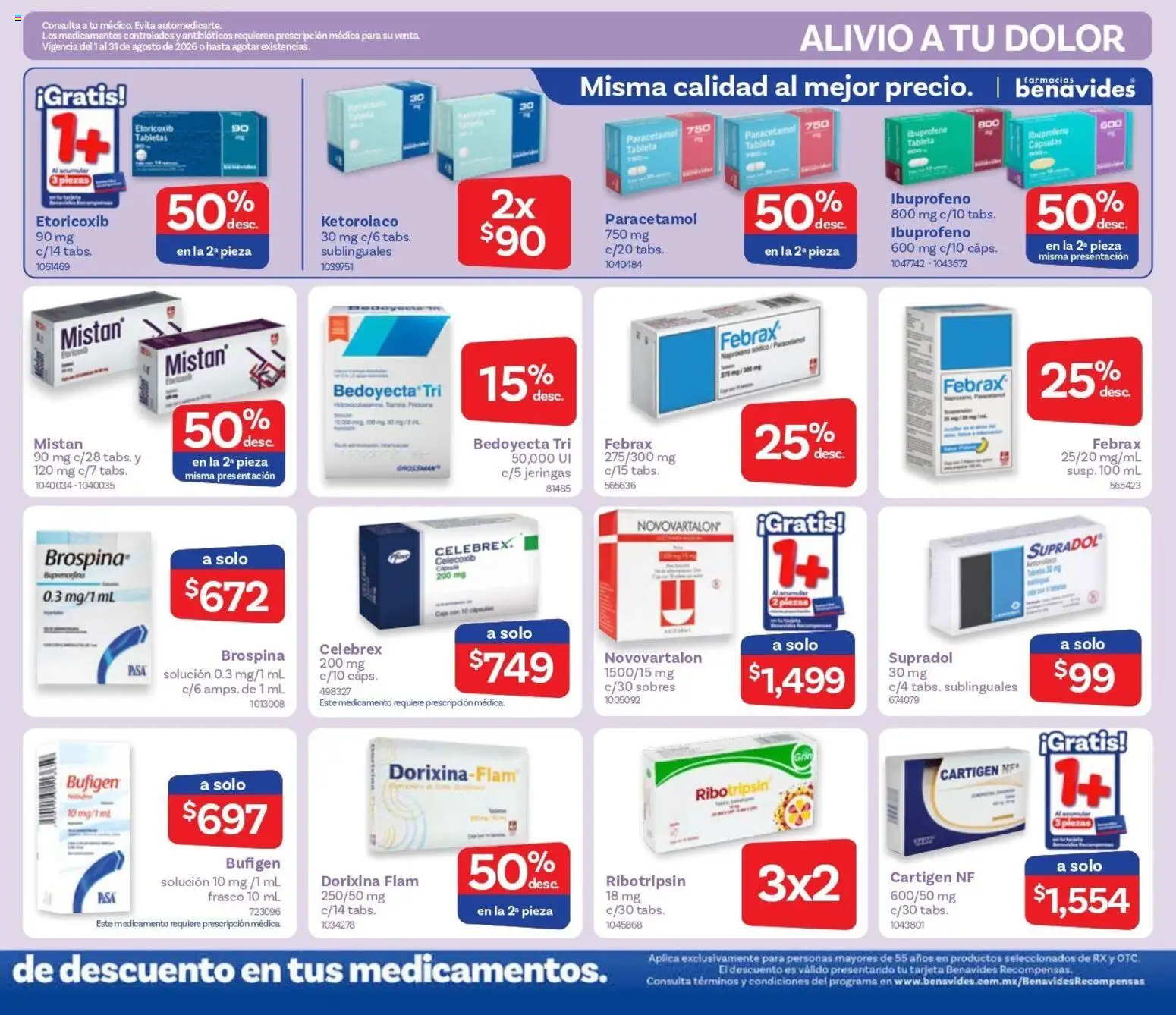 Nuevas ofertas de Farmacia Benavides válidas en toda la República Mexicana desde el 01/08/2026. ¡Encuentra las mejores ofertas en Farmacia Benavides catálogo! | Página: 3