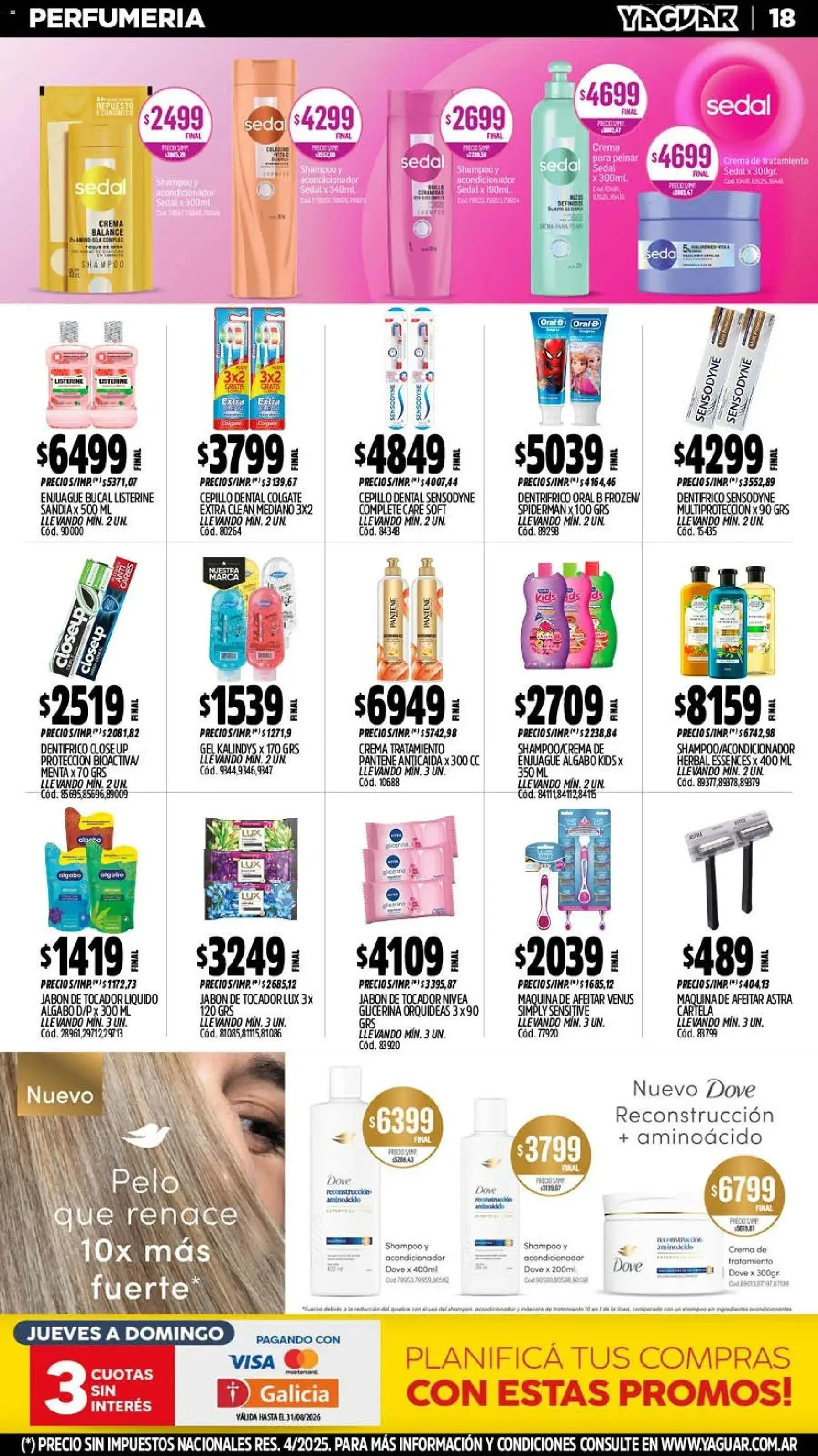 Yaguar - Oferta Semanal Santa Fé │ válido desde el 03/08/2026 | Página: 19 | Productos: Shampoo, Acondicionador, Jabón, Crema