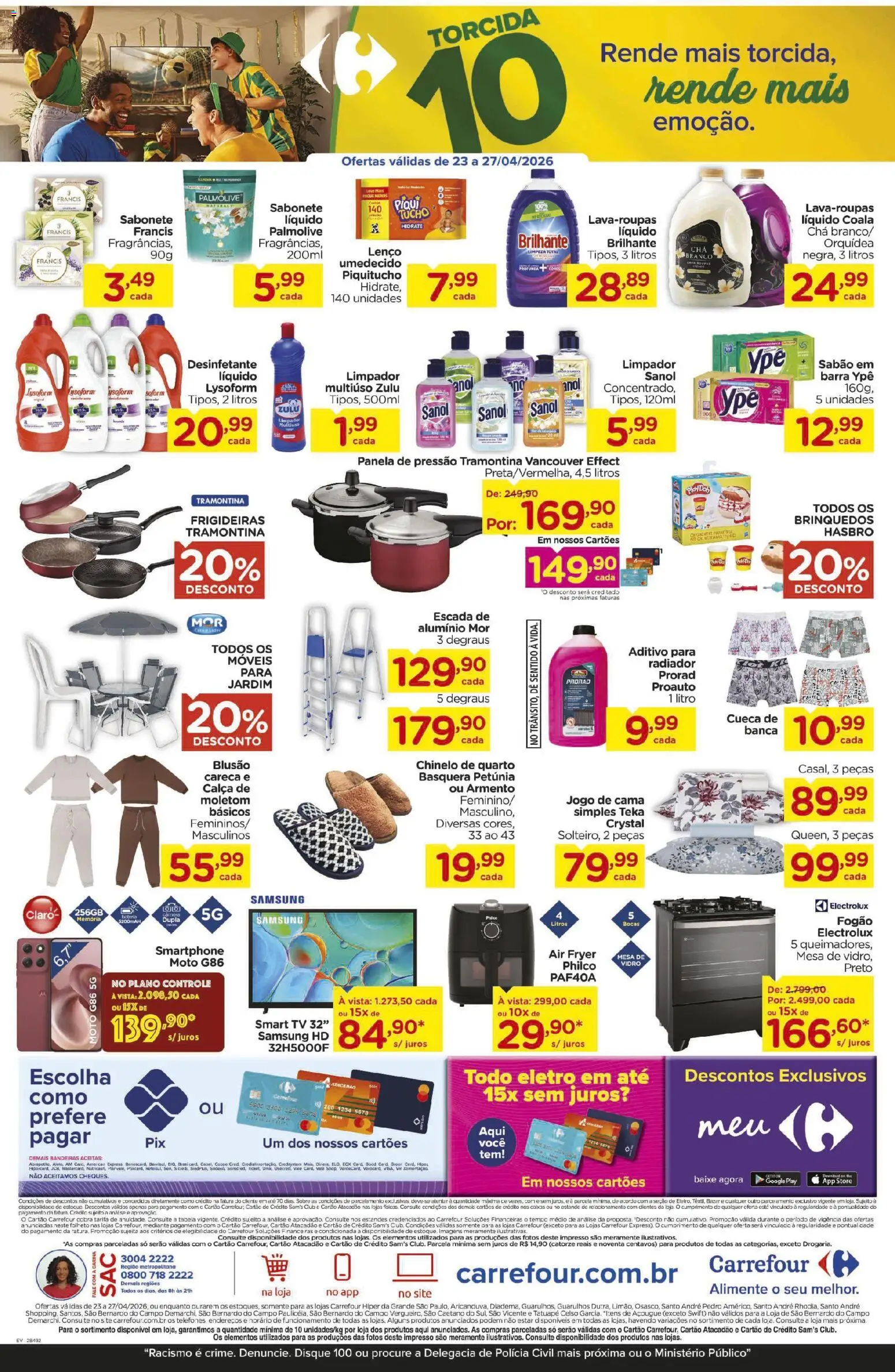 Carrefour Folheto - válido de 23.04.2026 | Página: 3 | Produtos: smart TV, Lenço, Mesa, Calça