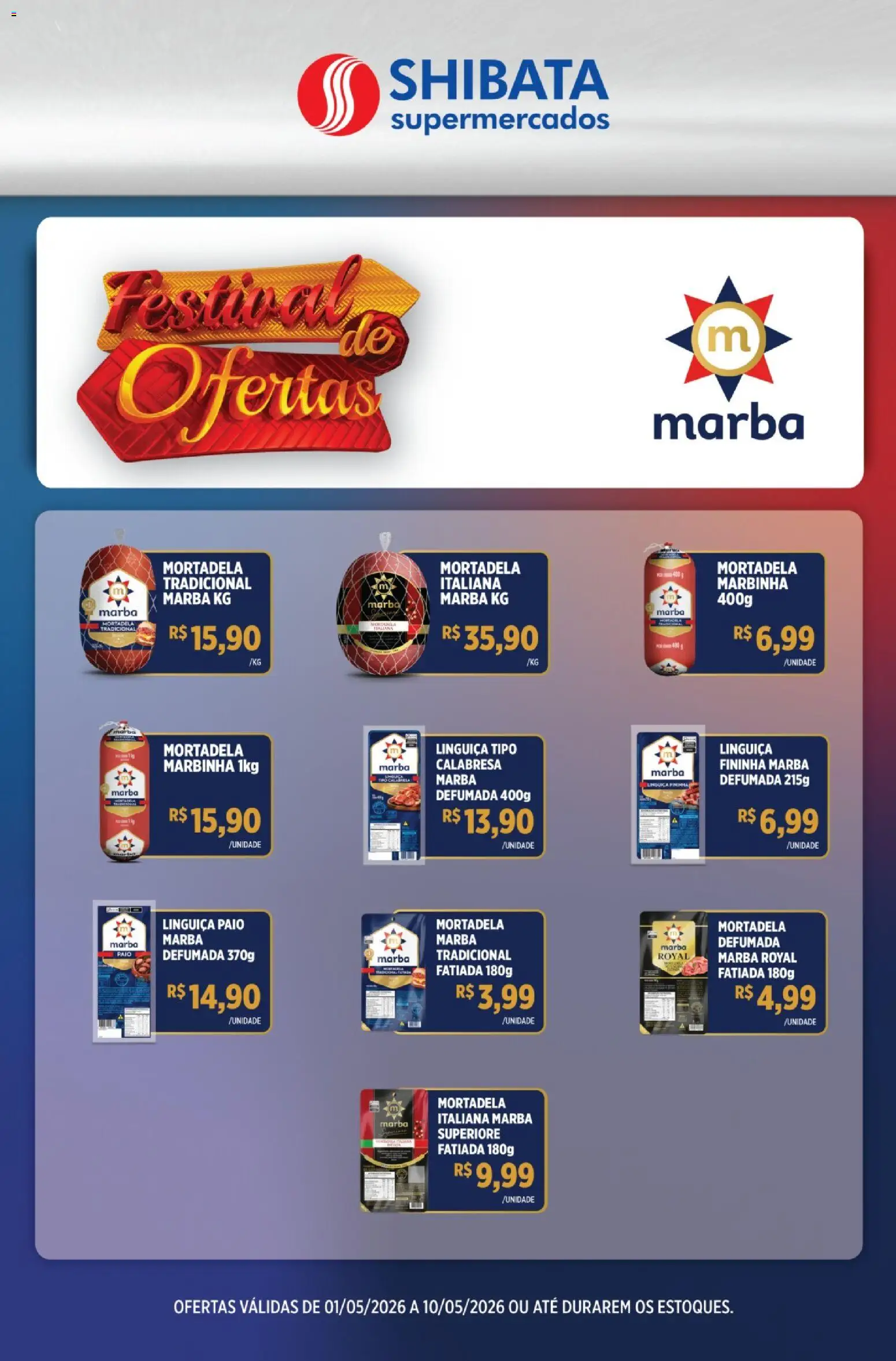 Shibata Folheto - válido de 01.05.2026 | Página: 1 | Produtos: Linguiça, Mortadela