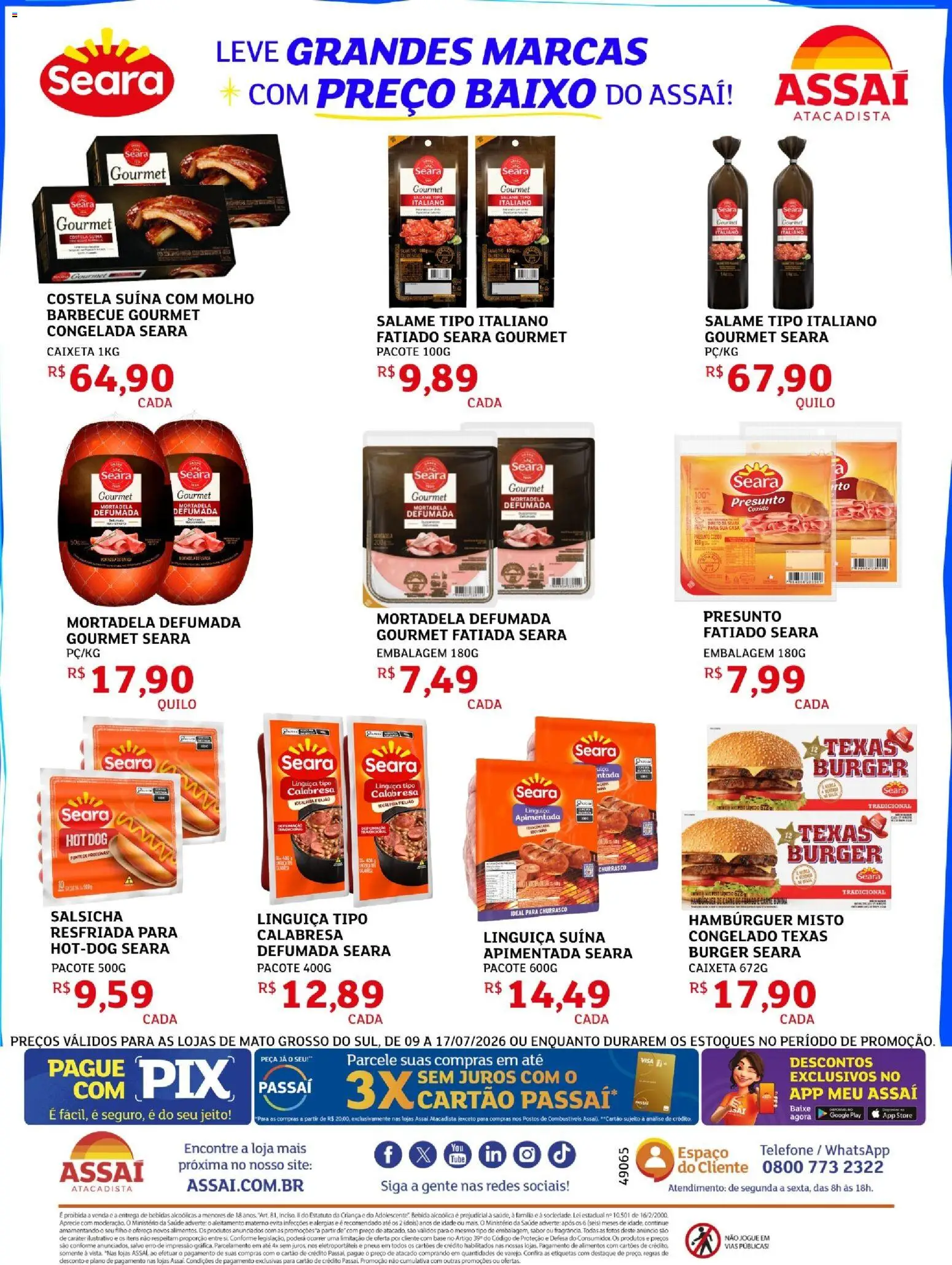 Assaí Atacadista Folheto - válido de 09/07/2026 | Página: 2 | Produtos: Salame, Pneus, Base, Baixo