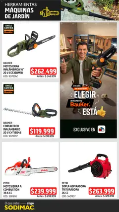 Vista previa Sodimac catálogo válido desde el 16.06.2026 | Página: 12 | Productos: Motosierra, Aspiradora, Batería