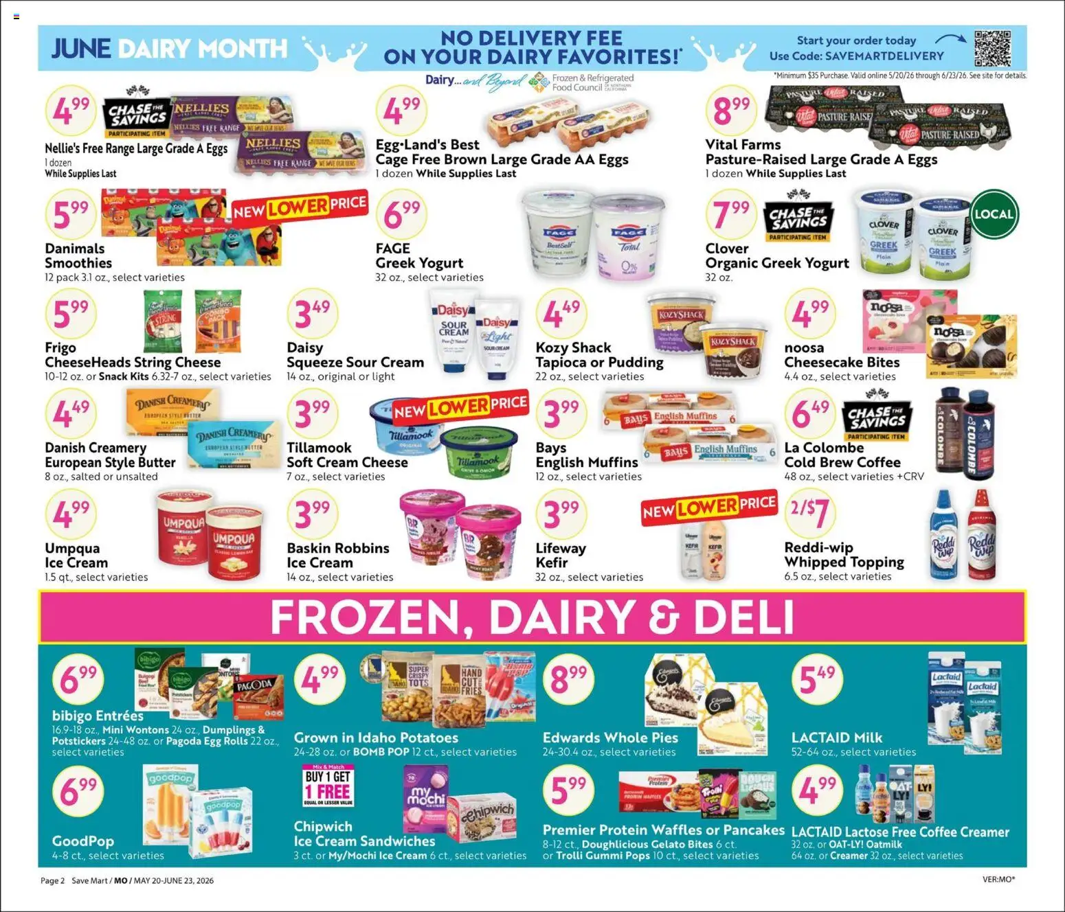Save Mart Big Book of Savings - valid from 20.05.2026 | Page: 2 | Products: Milk, Cheese, Eggs, Onion