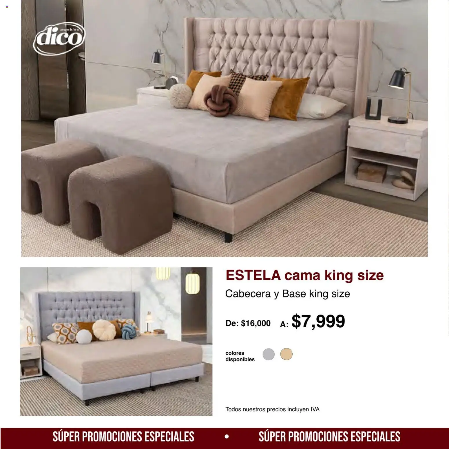 Nuevas ofertas de Muebles Dico válidas en toda la República Mexicana desde el 01/08/2026. ¡Encuentra las mejores ofertas en Muebles Dico catálogo Medio año, medio precio! | Página: 18 | Productos: Cabecera, Cama