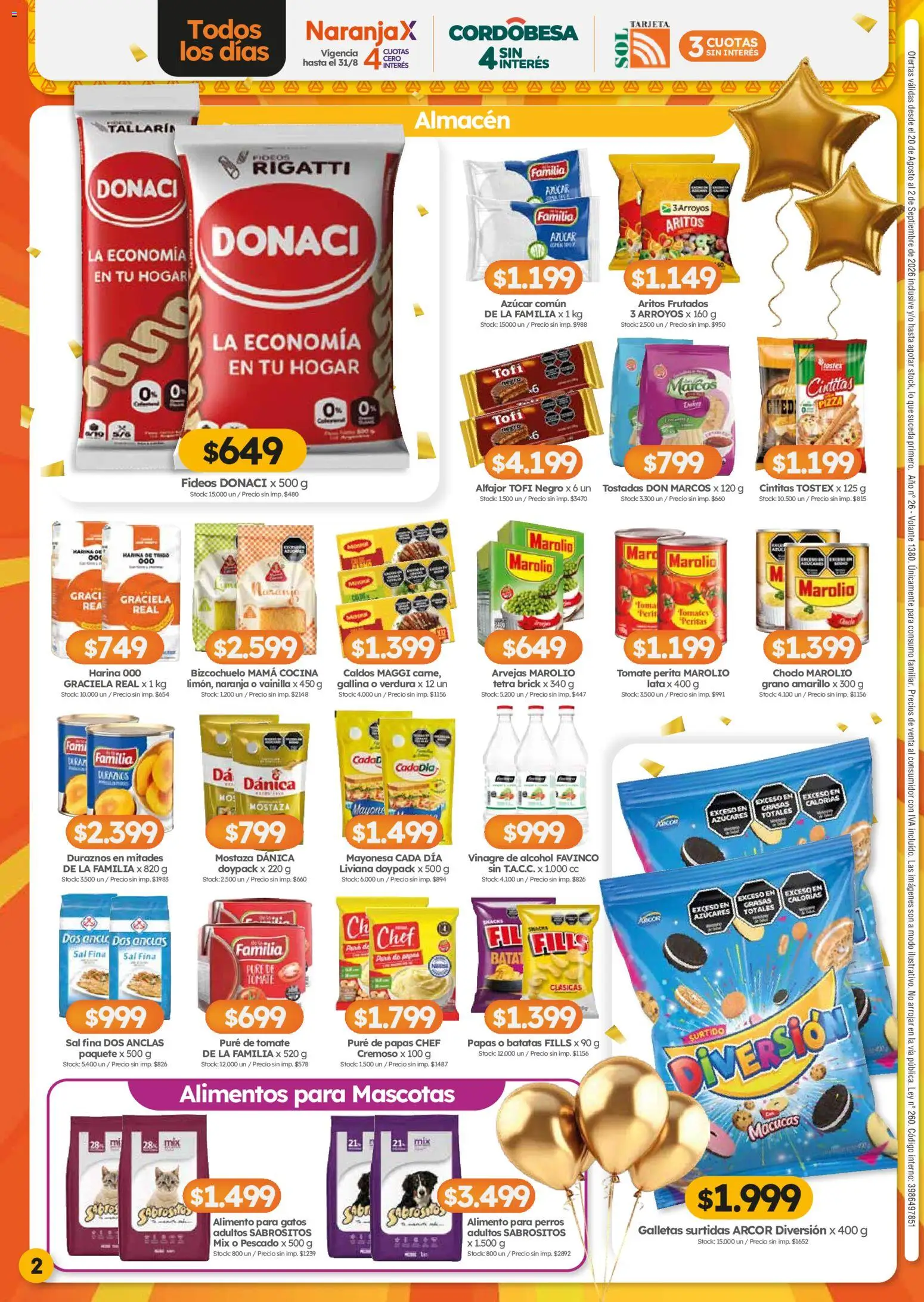 Cordiez ofertas │ válido desde el 20/08/2026 | Página: 2 | Productos: Harina, Arvejas, Pure de Tomate, Tomates