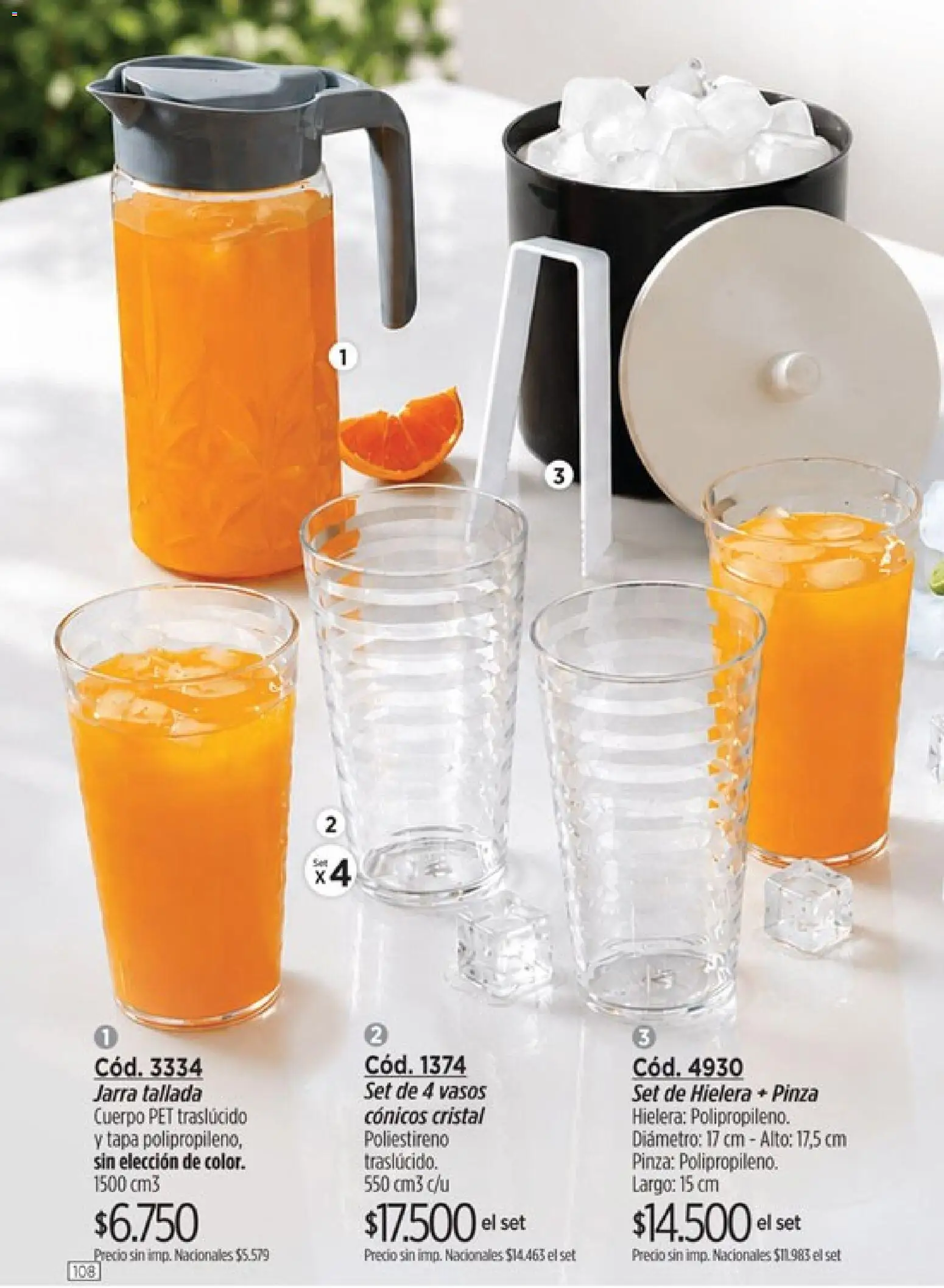 Catálogo Amodil Campaña 15 │ válido desde el 26/08/2026 | Página: 108 | Productos: Jarra, Pinza, Vasos
