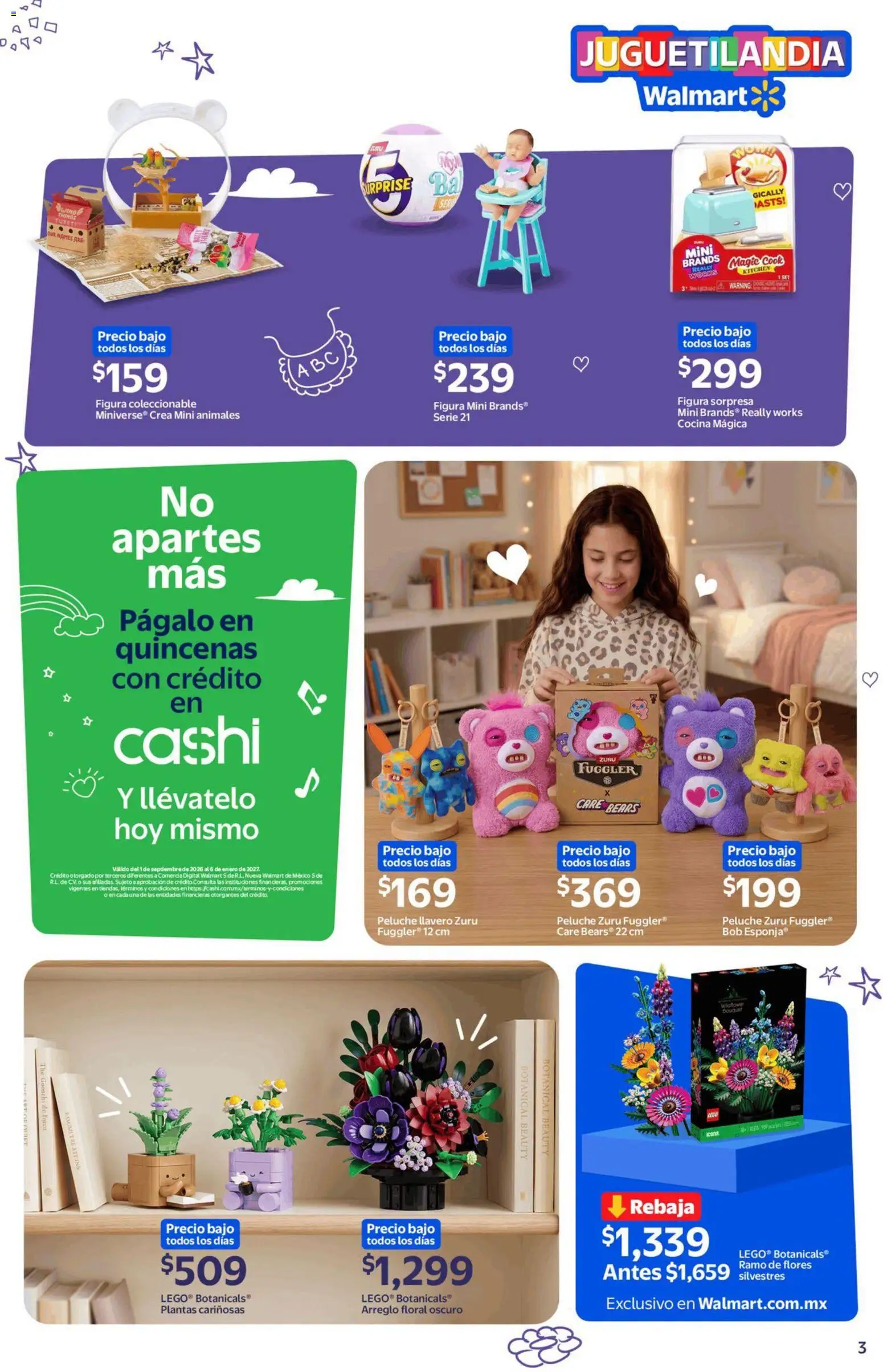 Nuevas ofertas de Walmart válidas en toda la República Mexicana desde el 28/09/2026. ¡Encuentra las mejores ofertas en Walmart folleto Juguetilandia! | Página: 3 | Productos: Flores, Esponja, Llavero, Cocina