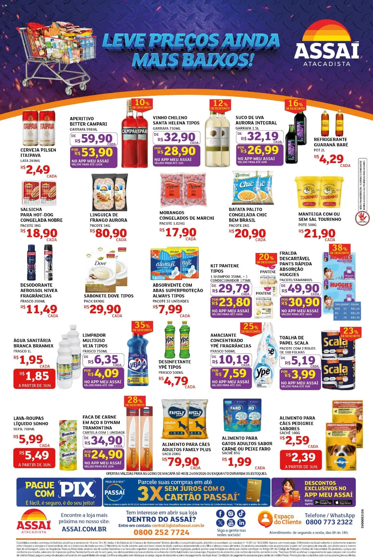 Assaí Atacadista Folheto - válido de 24/09/2026 | Página: 2 | Produtos: Shampoo, Suco, Batata, Água sanitária