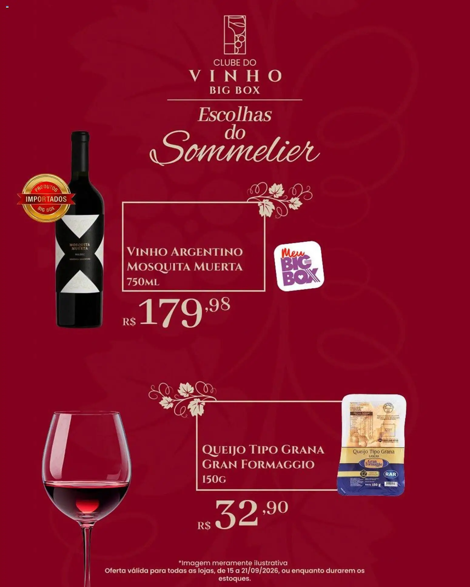 Big Box Folheto - válido de 15/09/2026 | Página: 2 | Produtos: Queijo, Vinho, Mosquita muerta